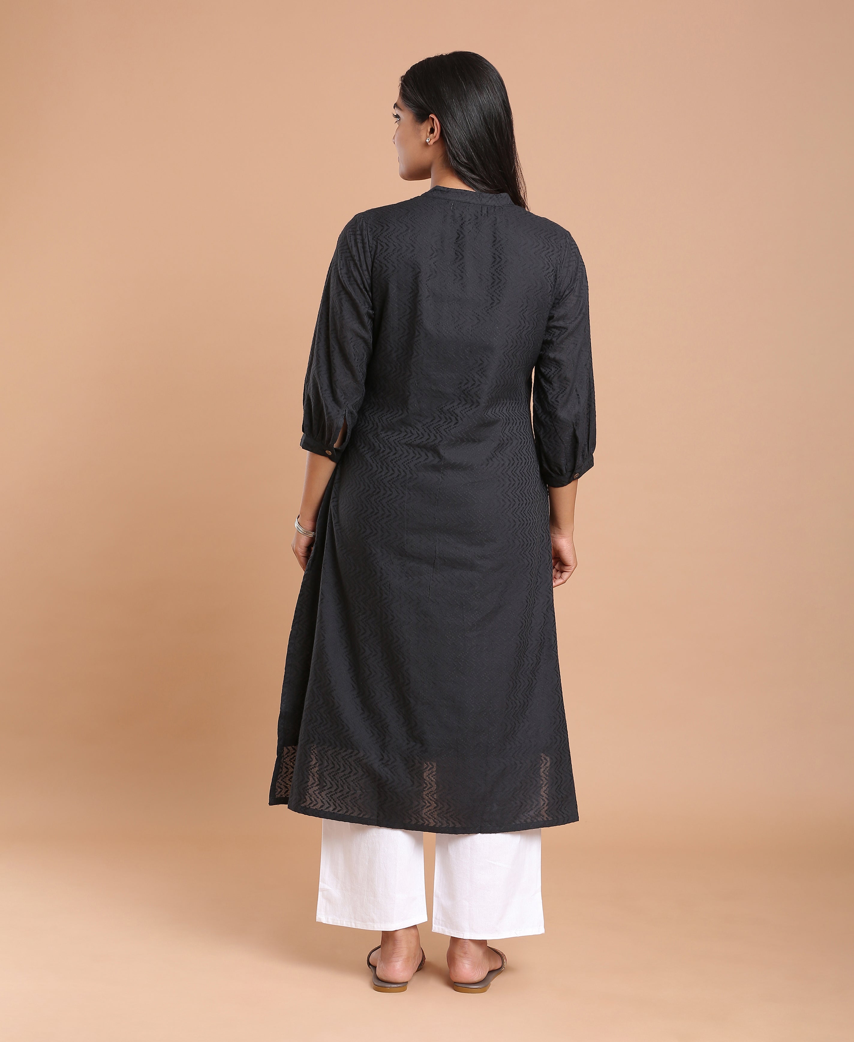Noir Bloom Cotton Kurti