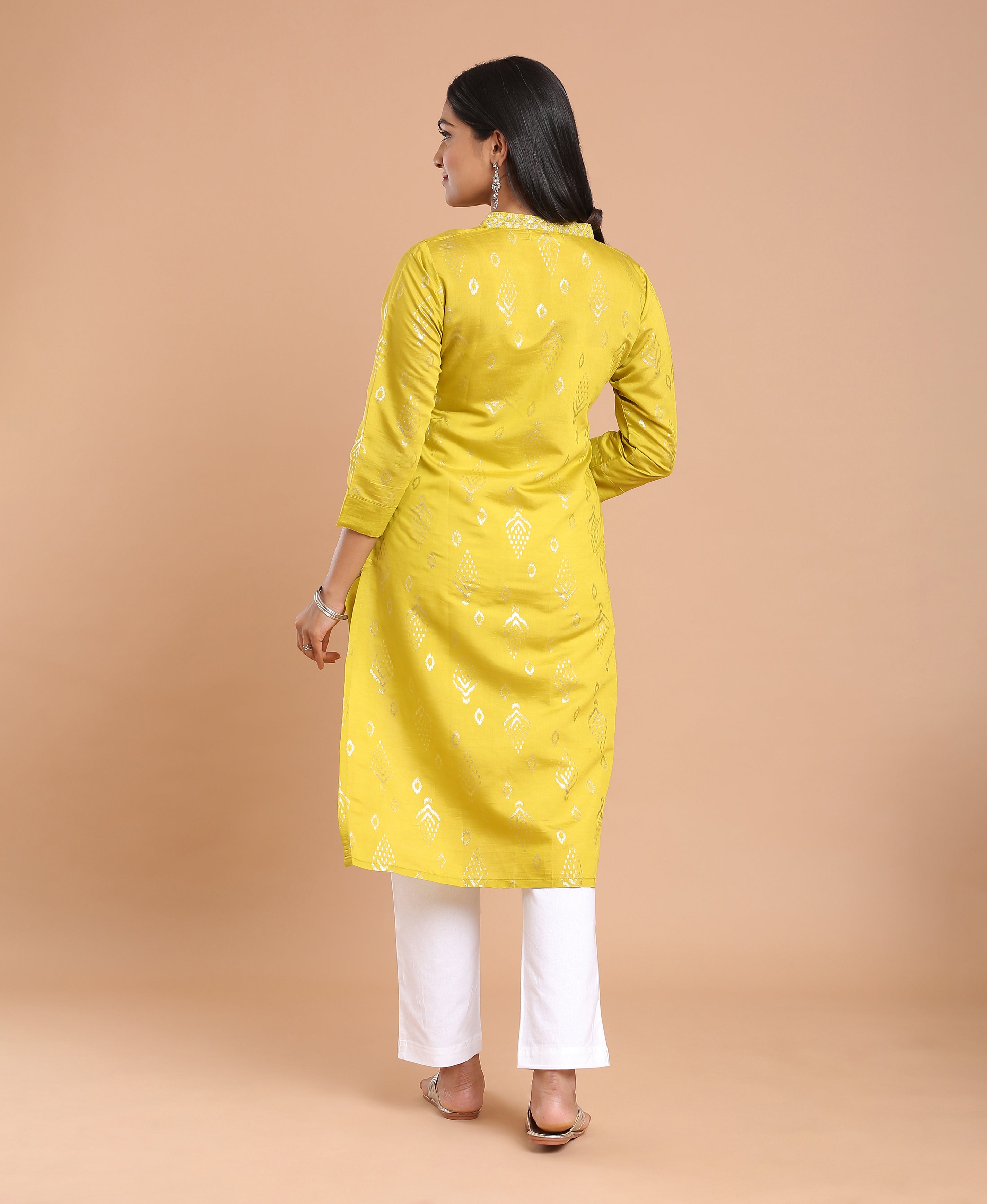 Mustard Glow Silk Kurti