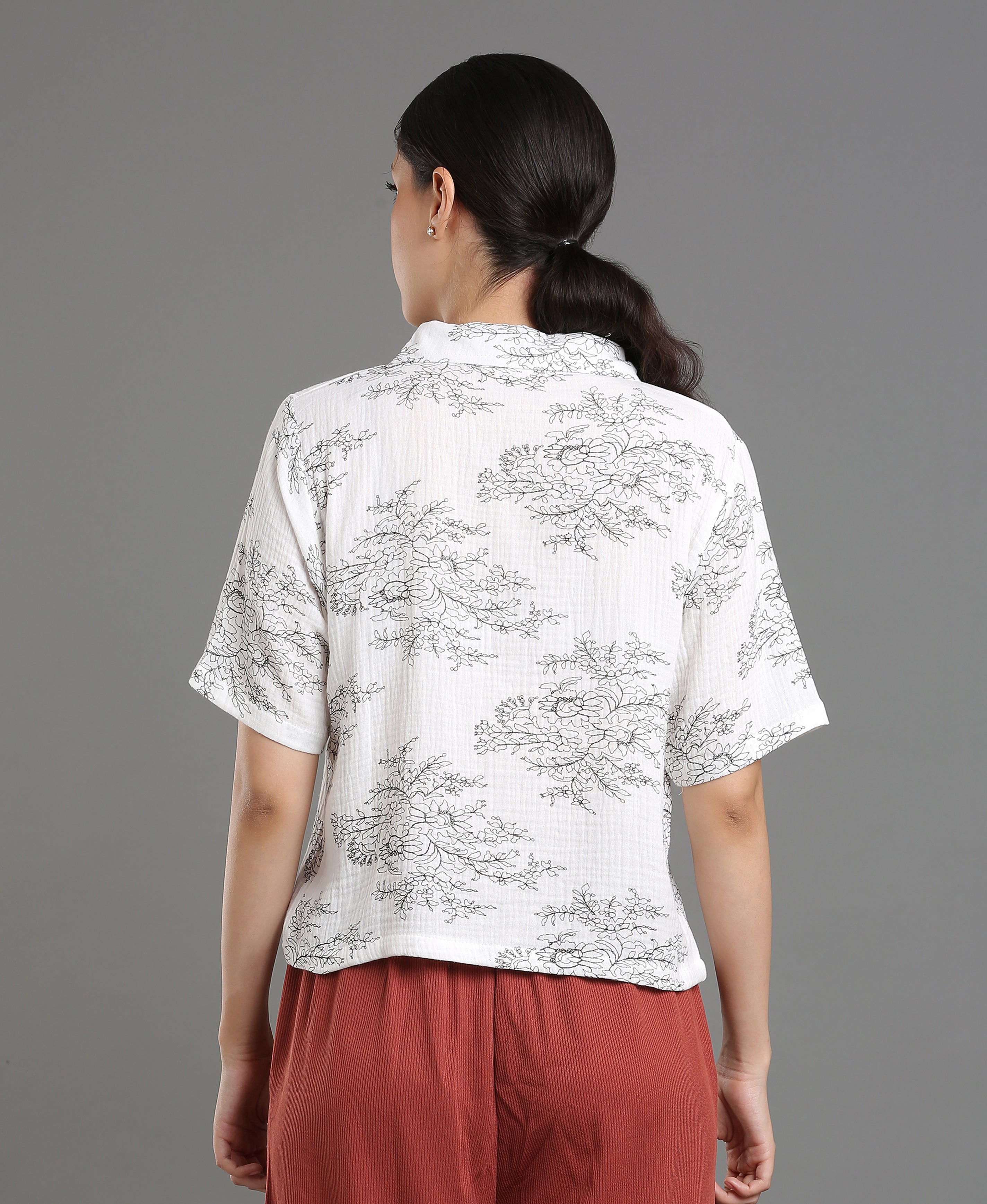 Ivory Double Cloth Top