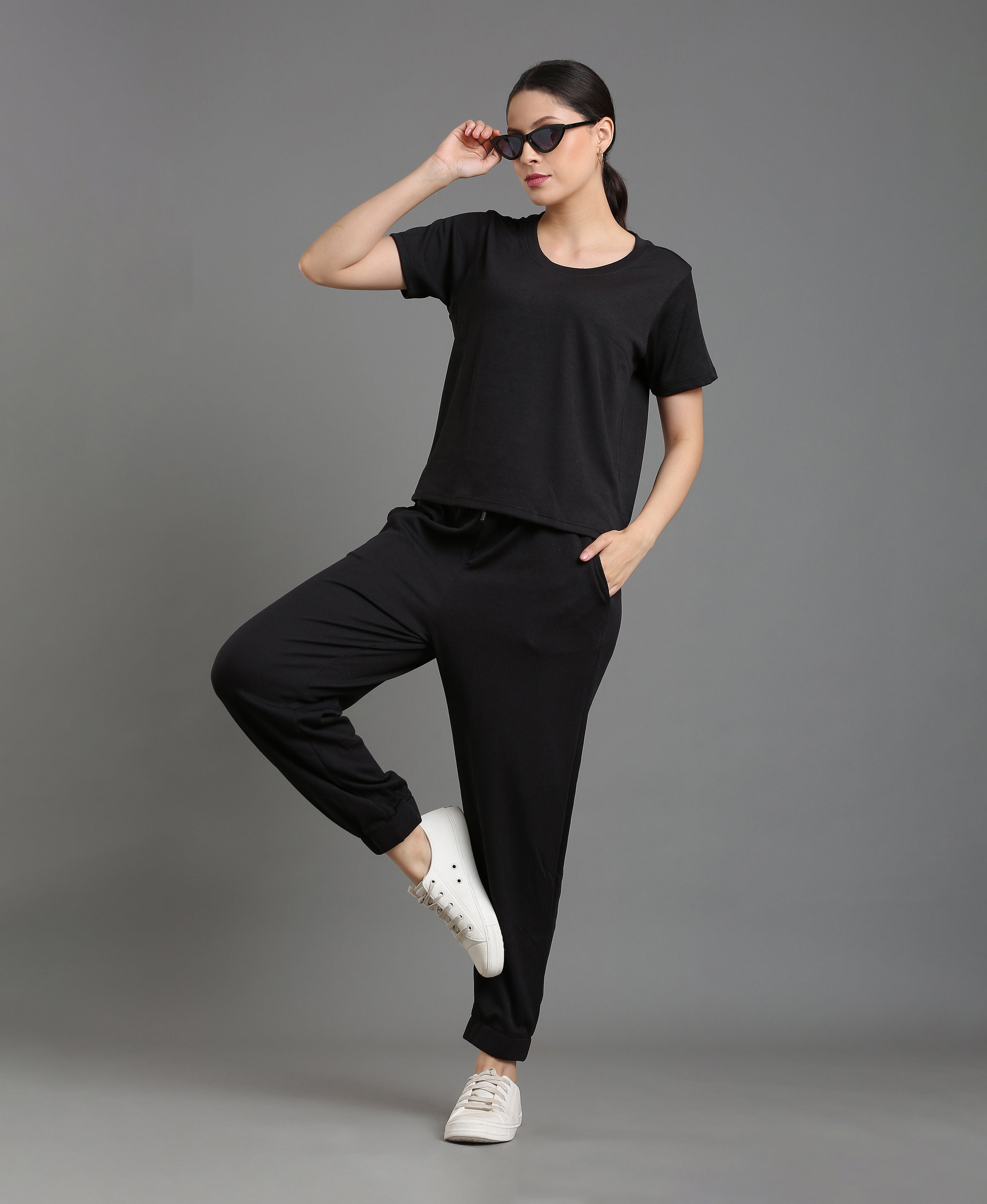 Noir Rib Knit Coord Set
