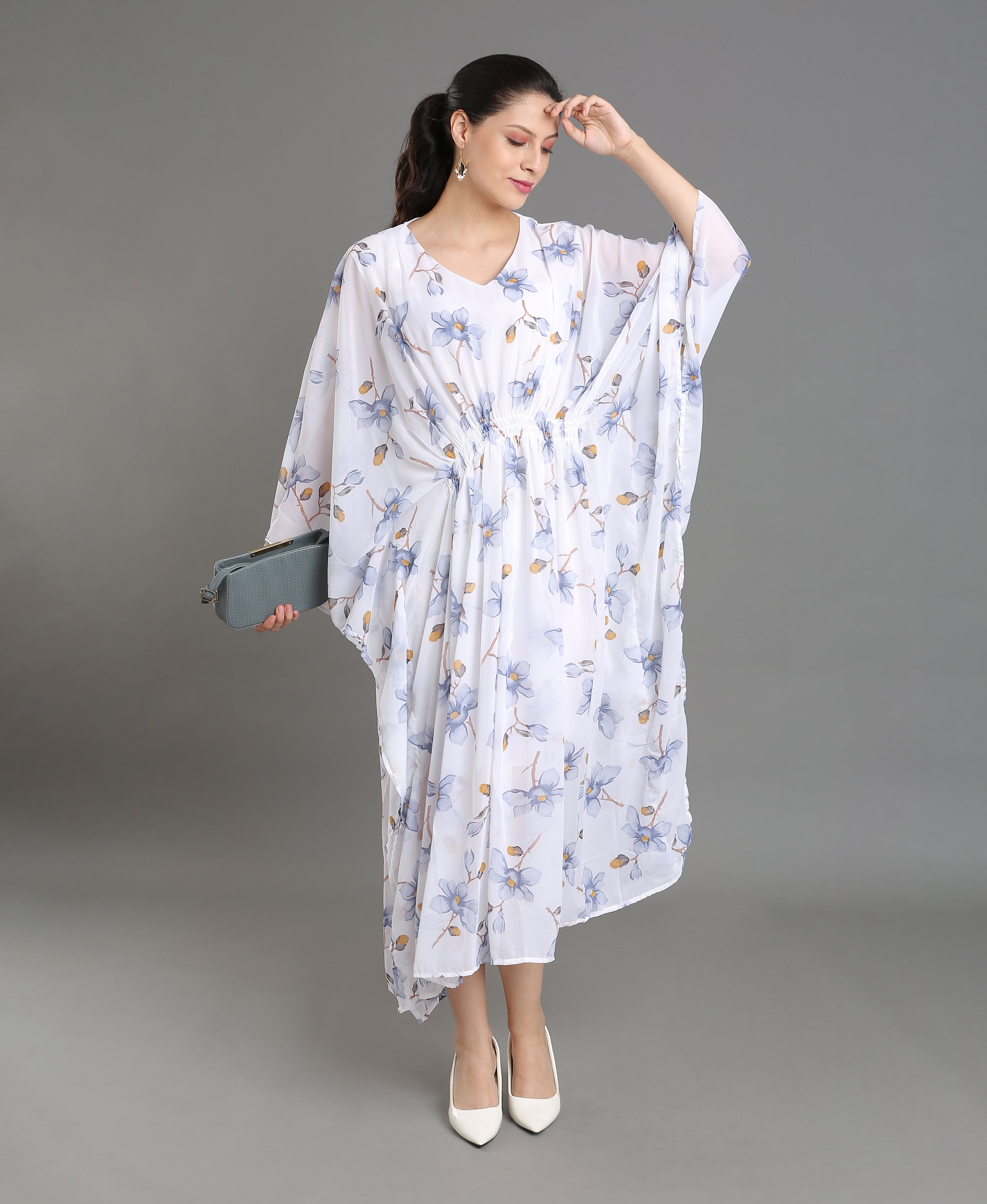 Midnight Bloom Kaftan Dress
