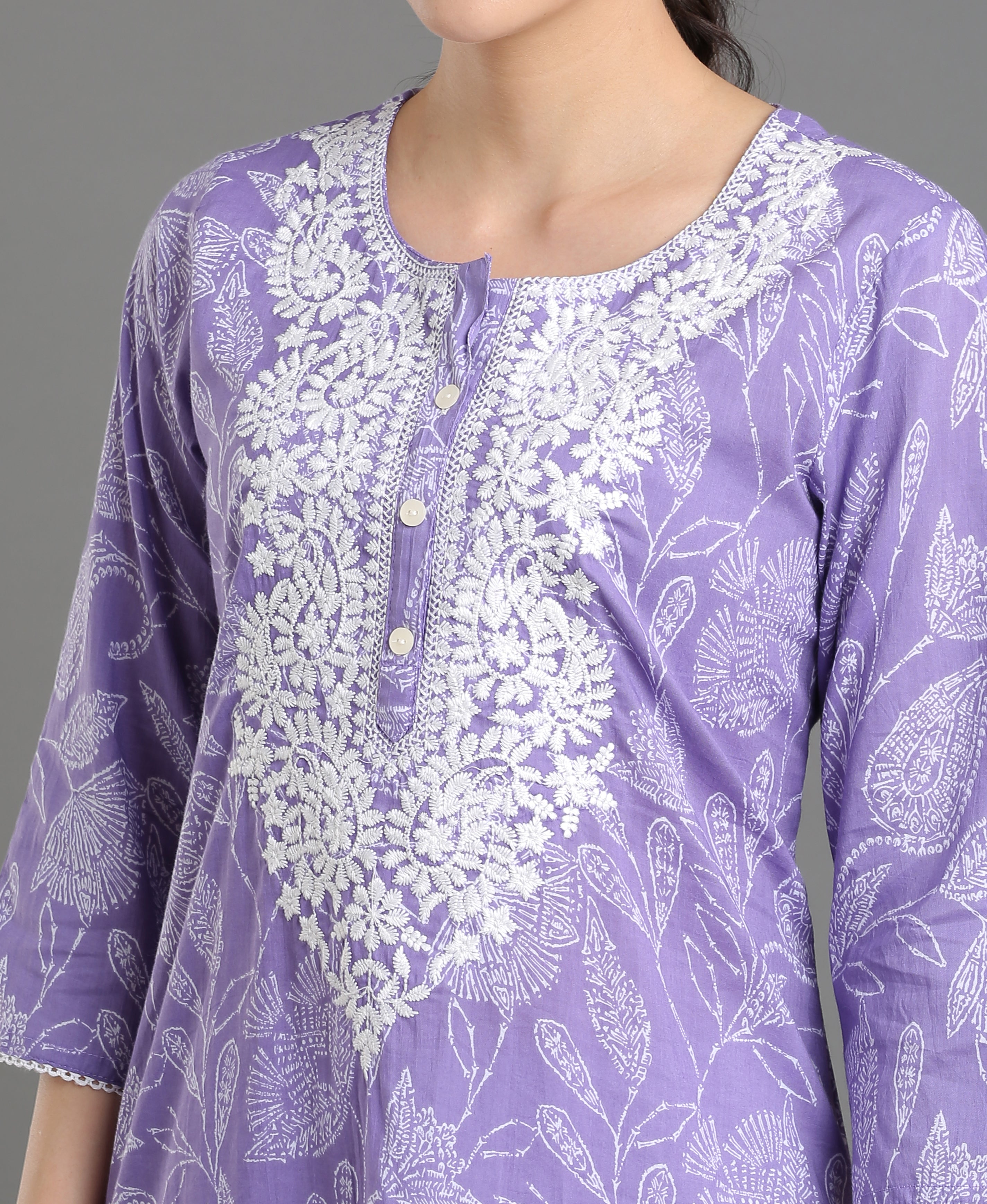 Purple Bloom A-Line Dress