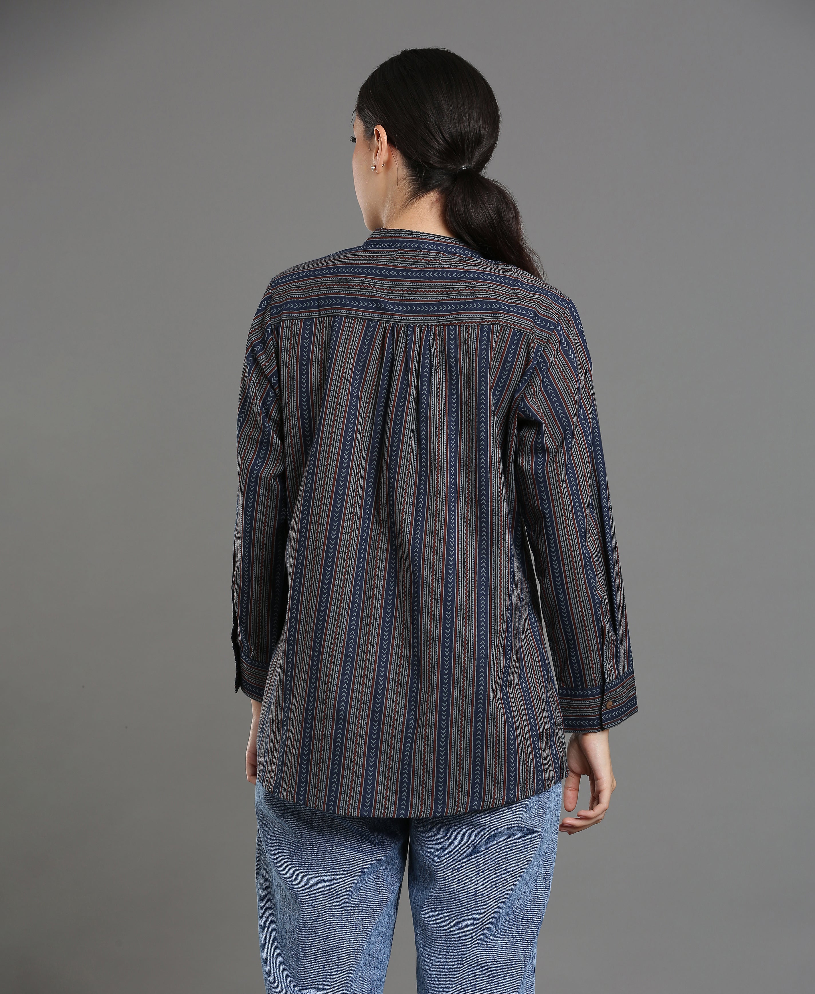 Indigo Bloom Tunic Top