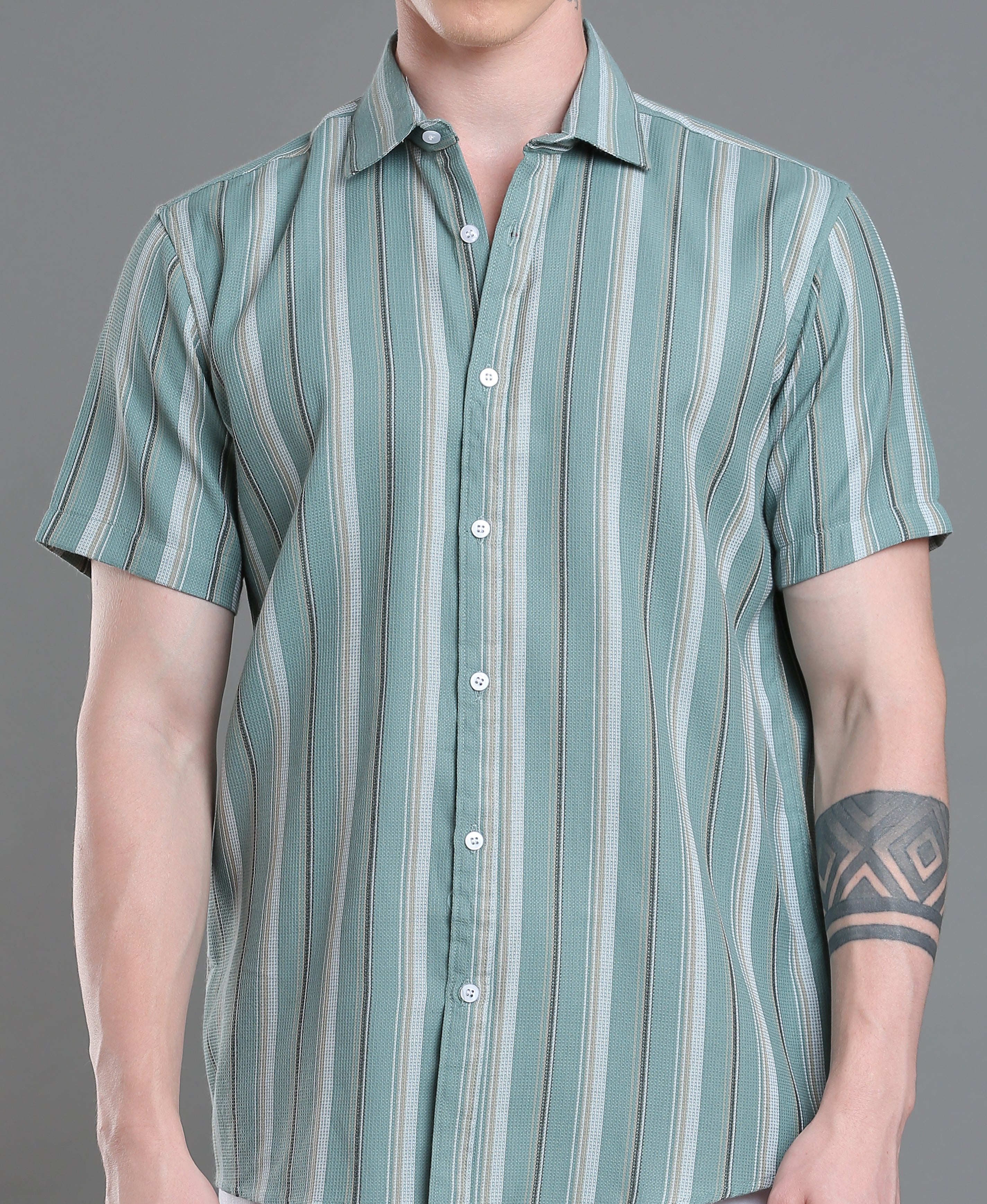 Emerald Stripe Tailored Shirt
