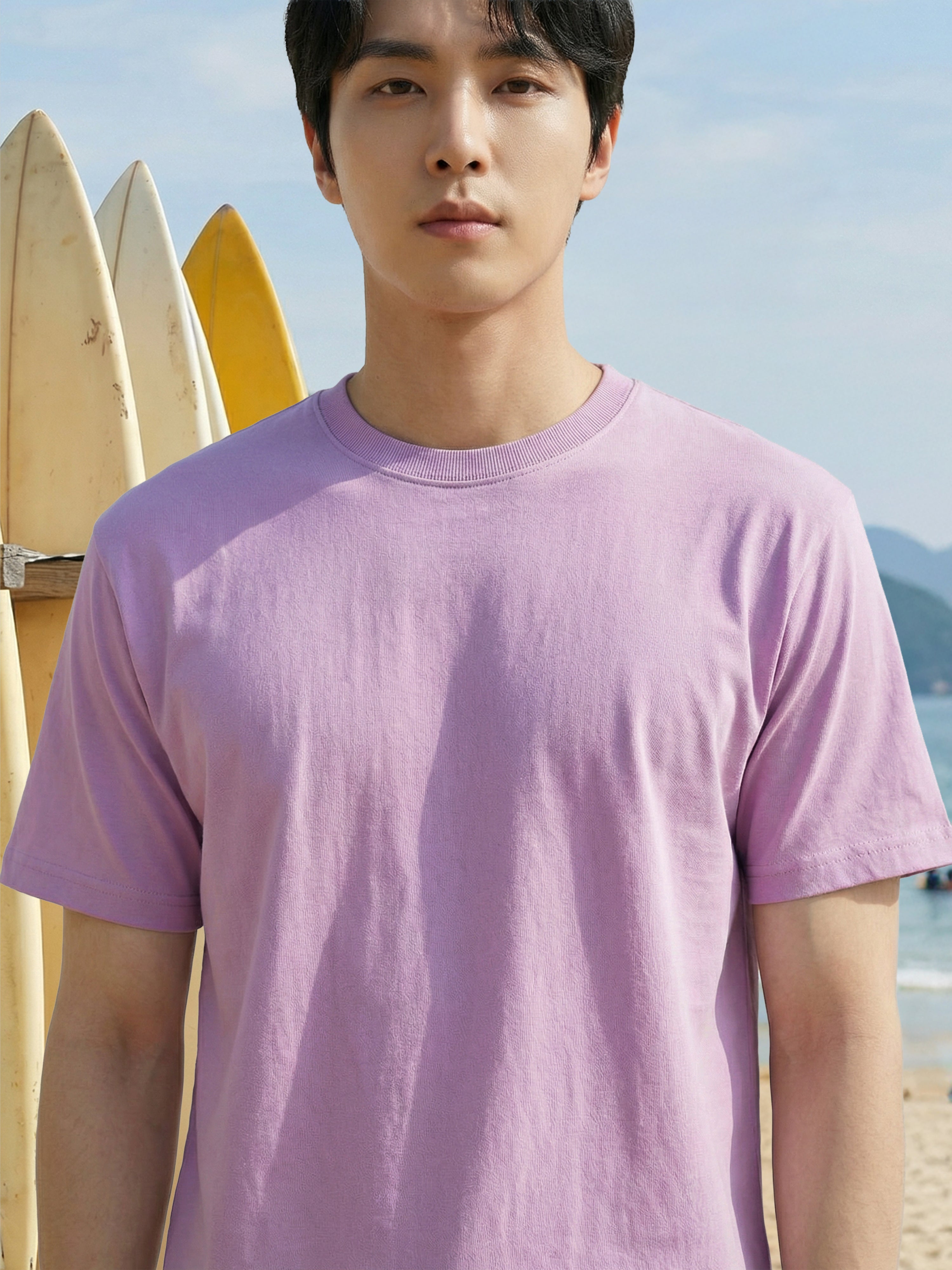 Cherry Blossom FrenchTerry Round Neck Half Mens T Shirt