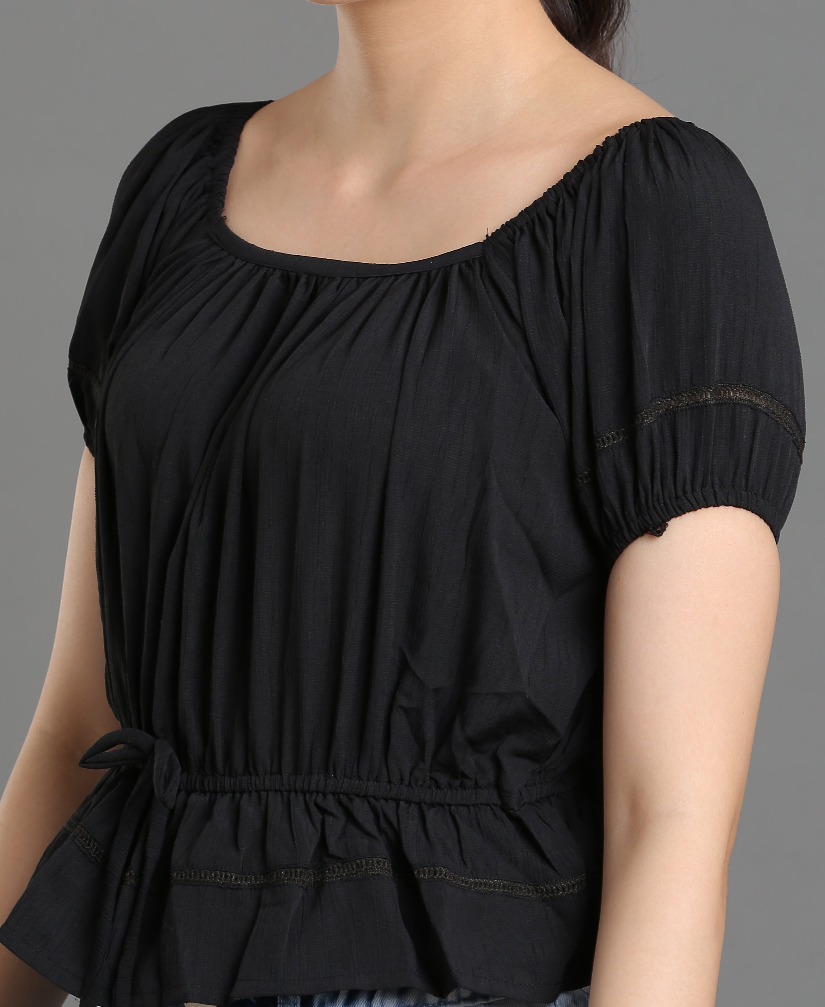 Noir Poly Crop Top
