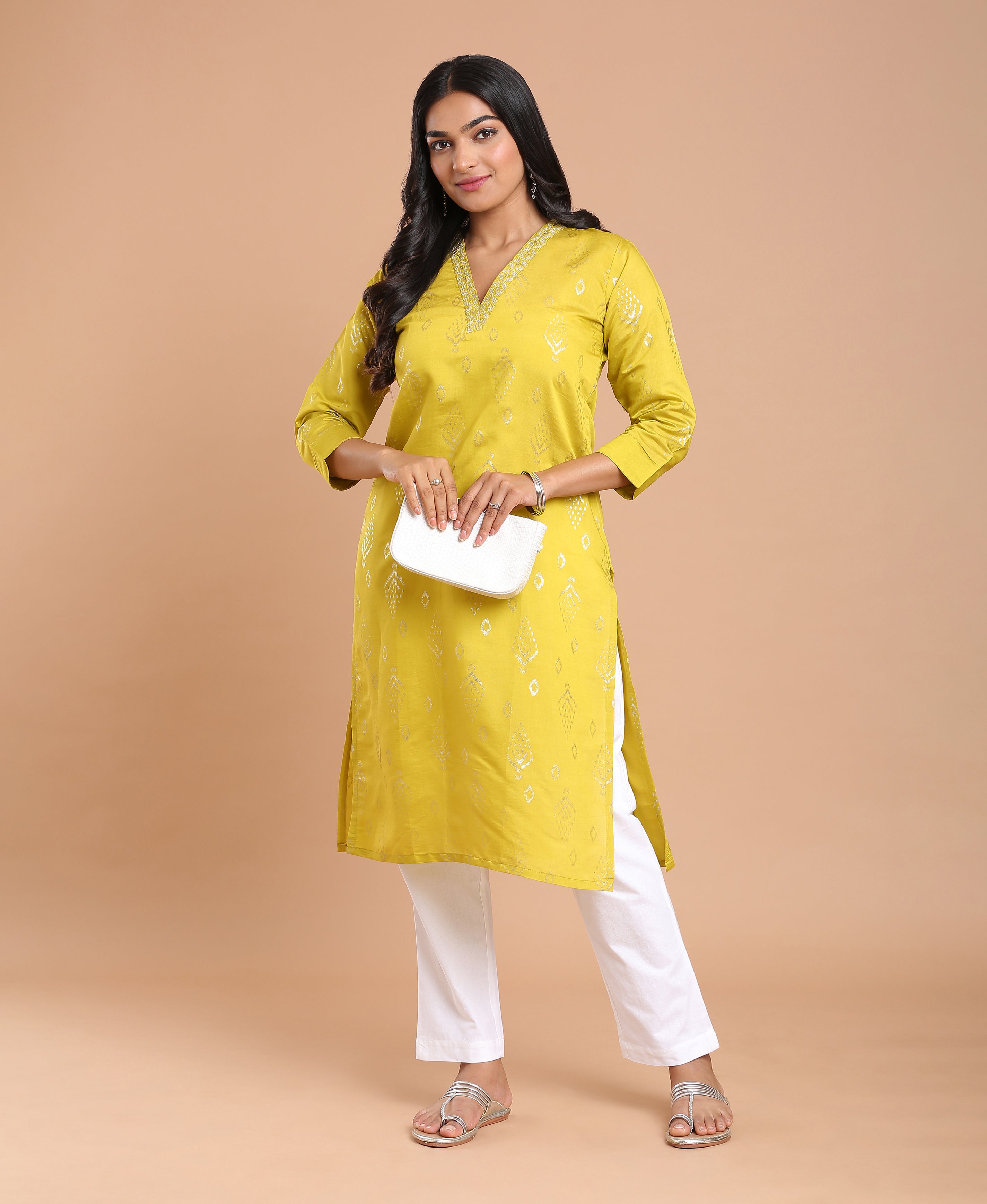 Mustard Glow Silk Kurti