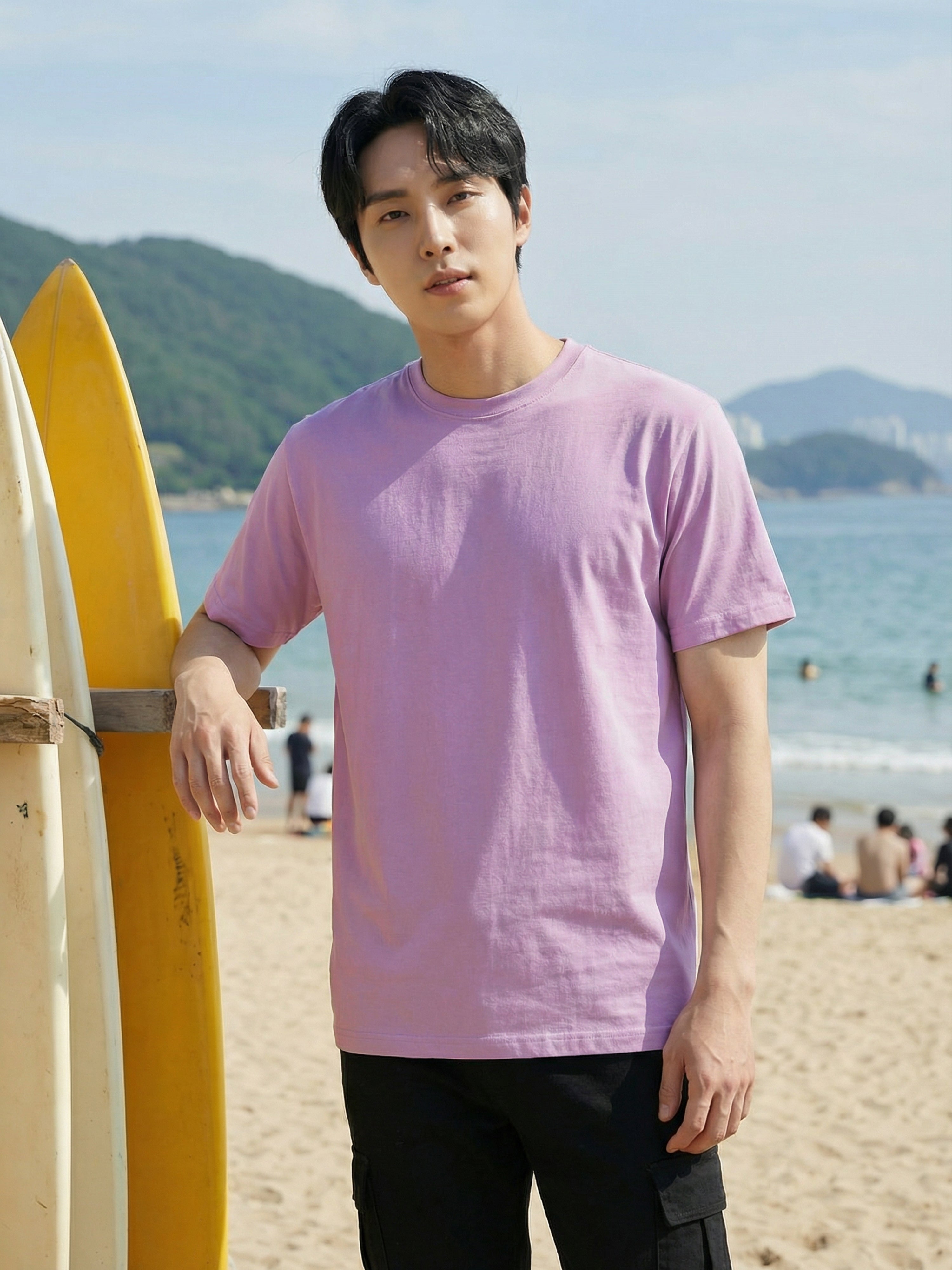 Cherry Blossom FrenchTerry Round Neck Half Mens T Shirt