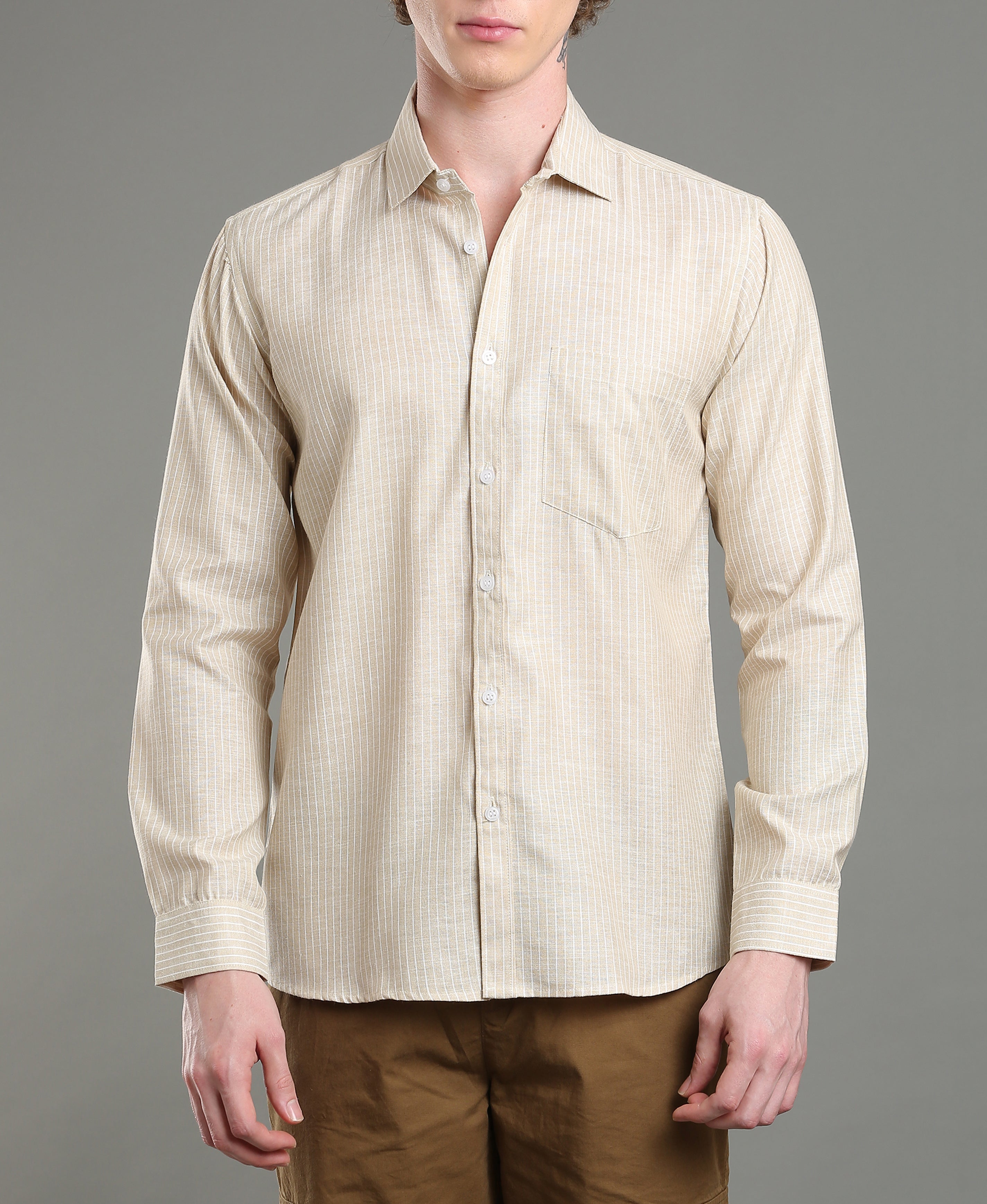 Mustard Stripe Tailored Shirt