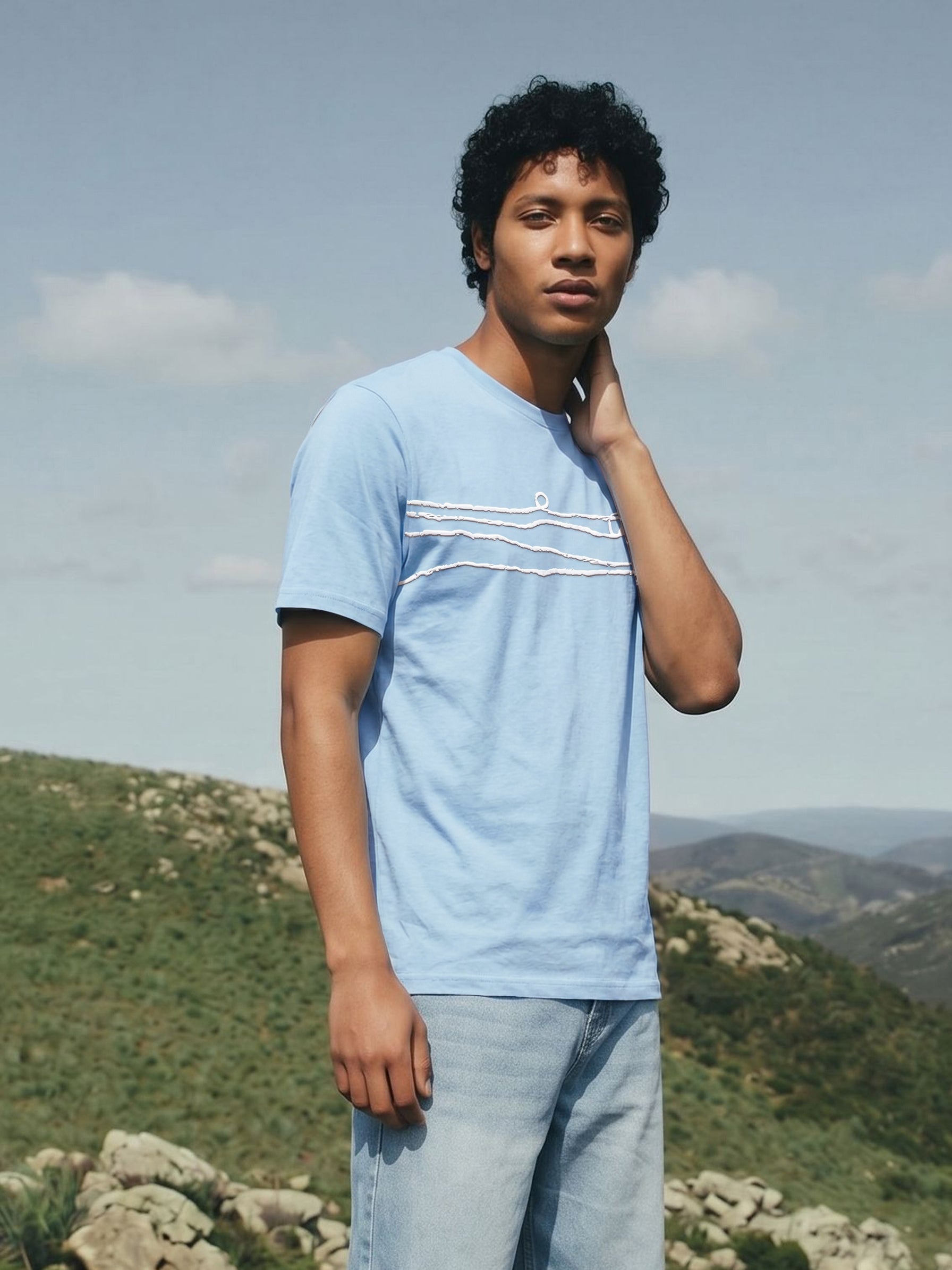 Men's Jersey 180 Gsm Blue Regular Fit T Shirt