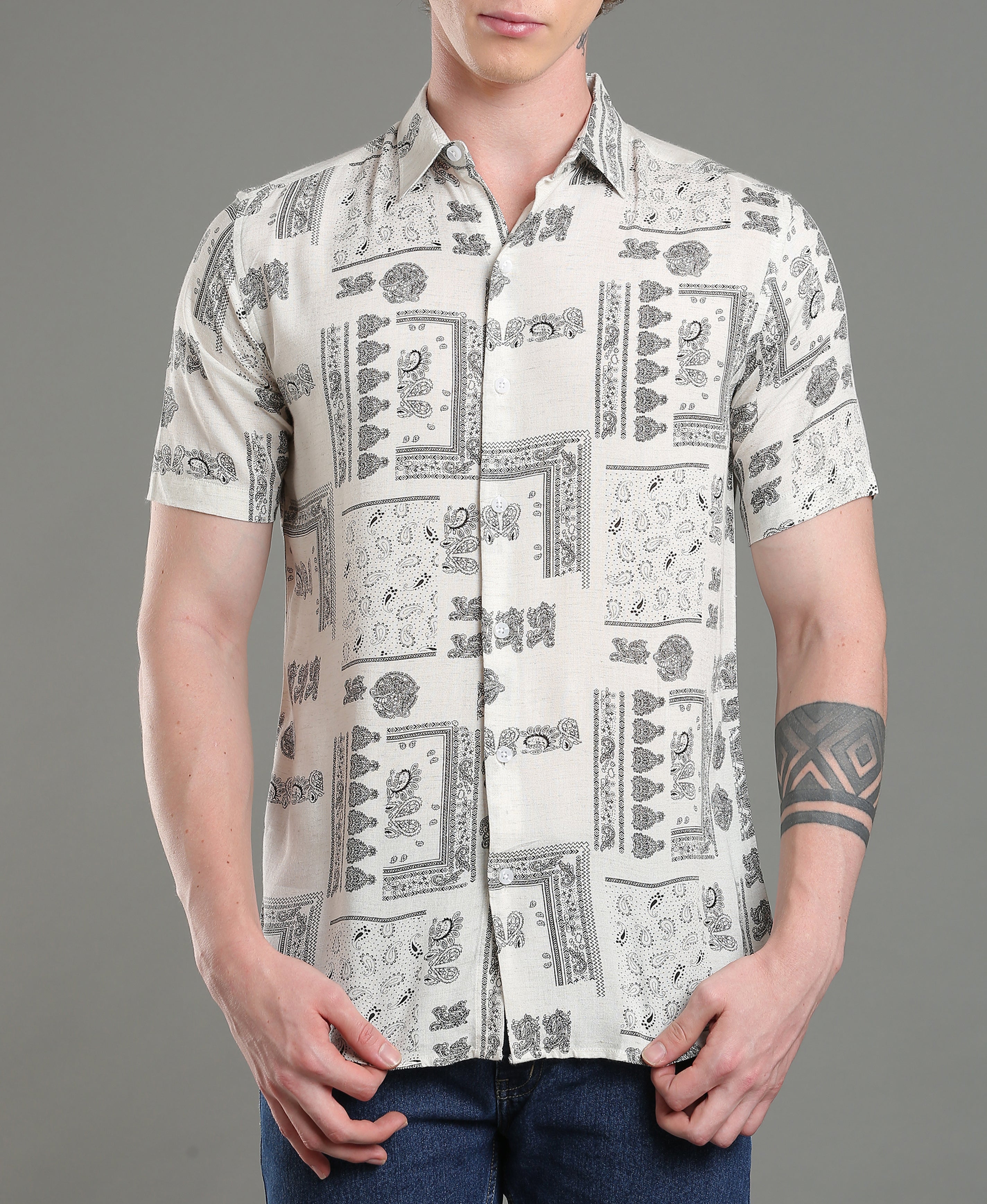 Tropical Weave Slim Shirt