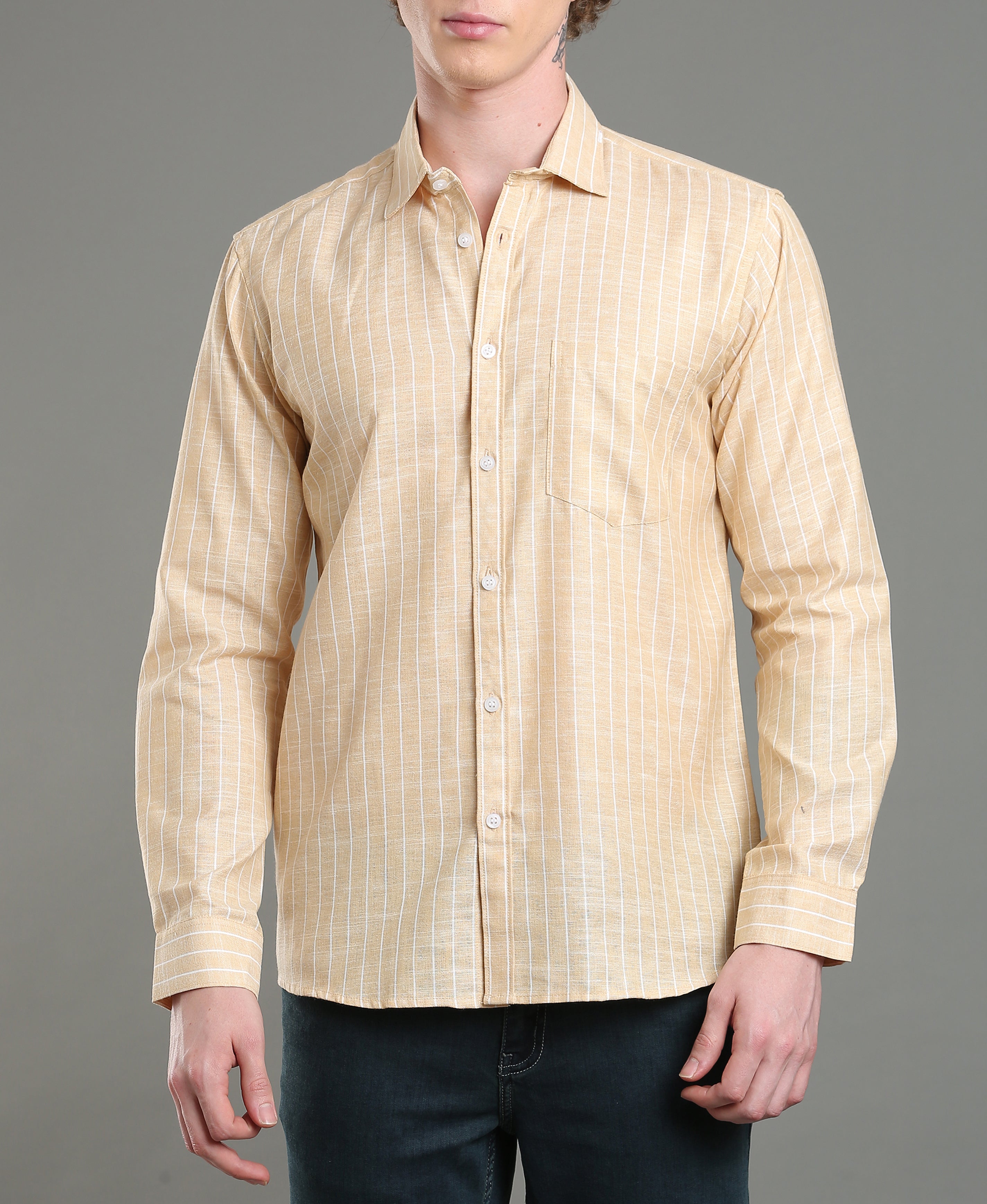 Sand Stripe Tailored Shirt