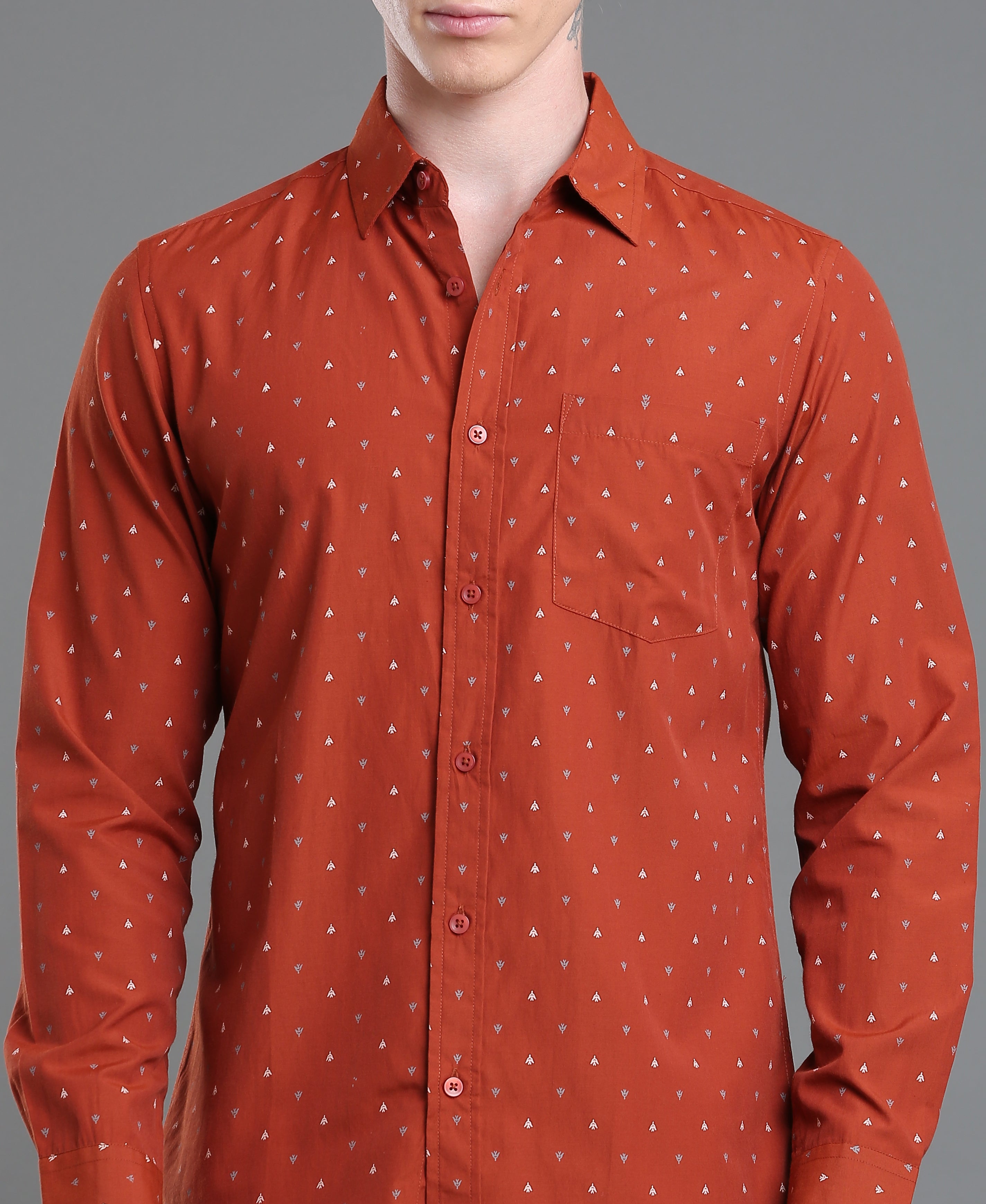 Copper Print Tailored Shirt