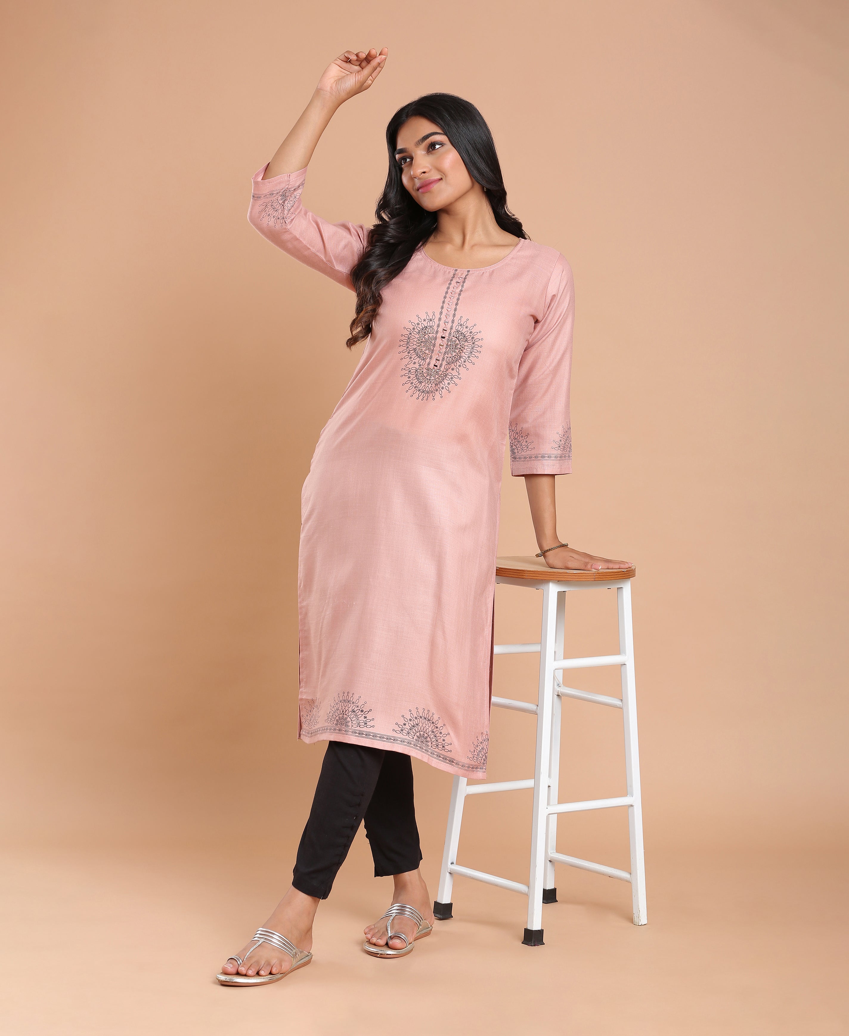 Assorted Glow Poly Cotton Kurti