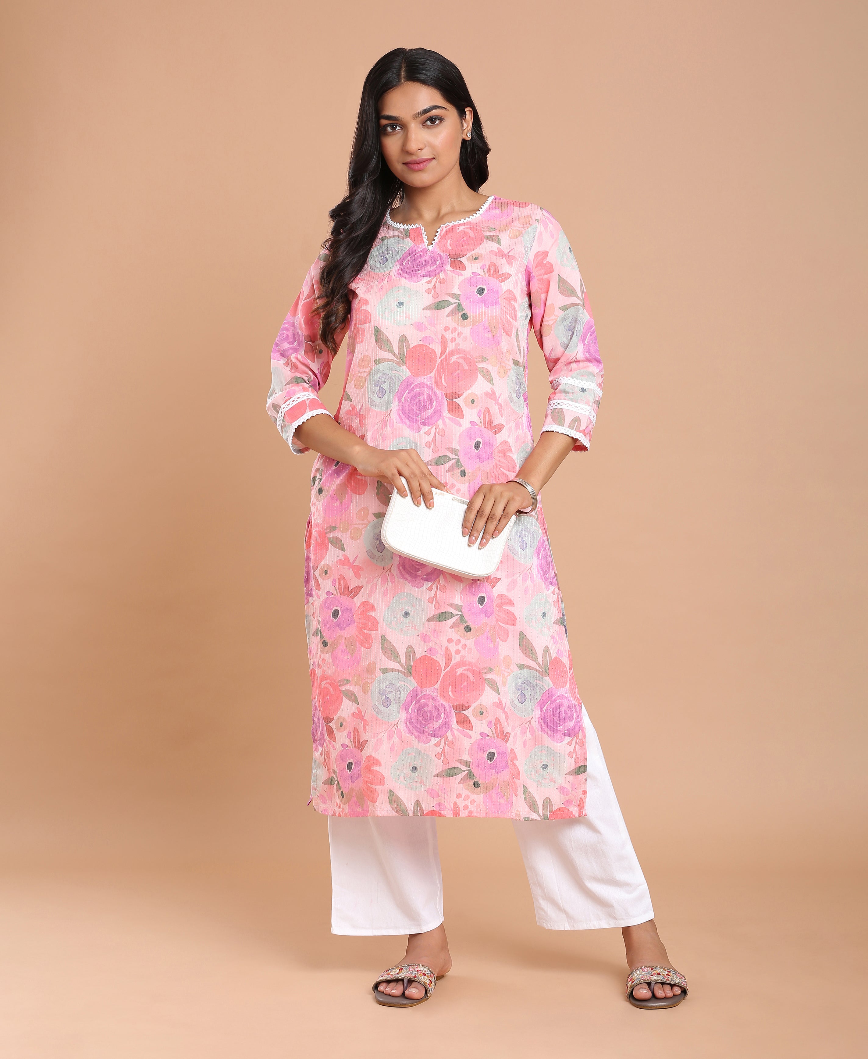 Multi Digital Bloom Rayon Kurti