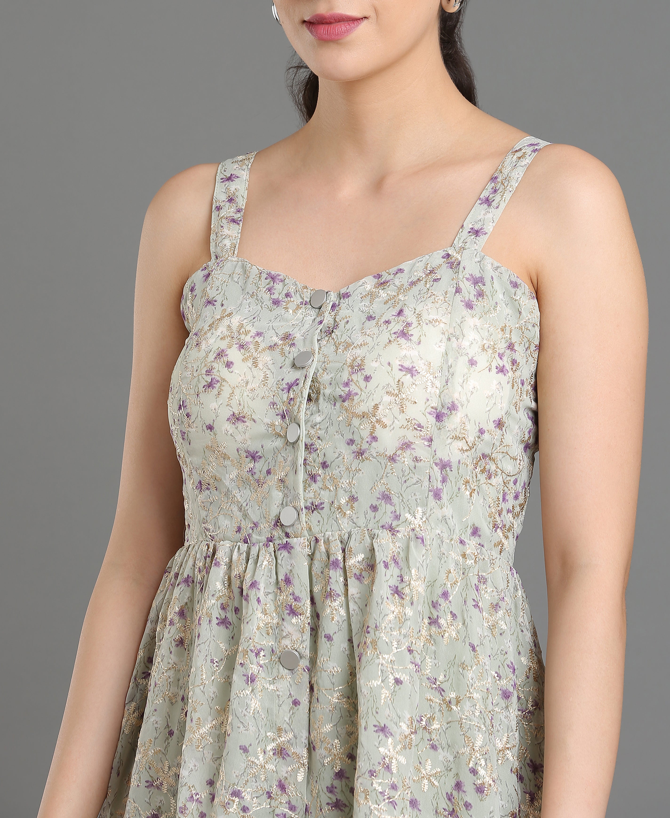 Ivory Bloom Embroidered Dress