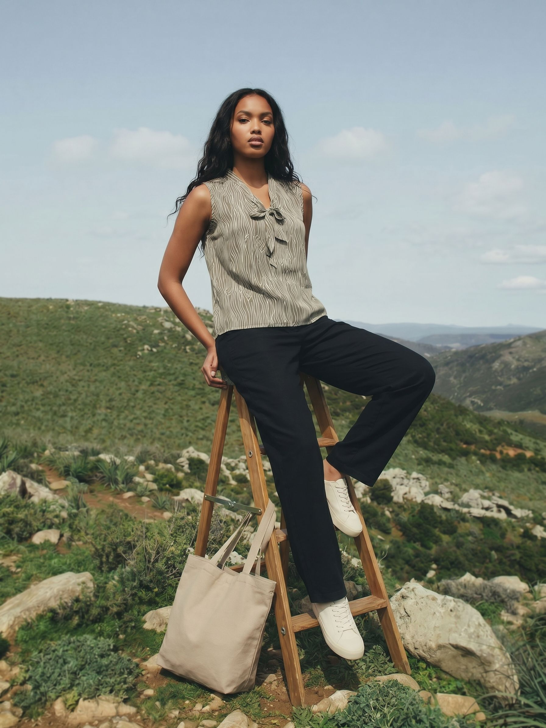 Women's Crepe Brown Regular Top