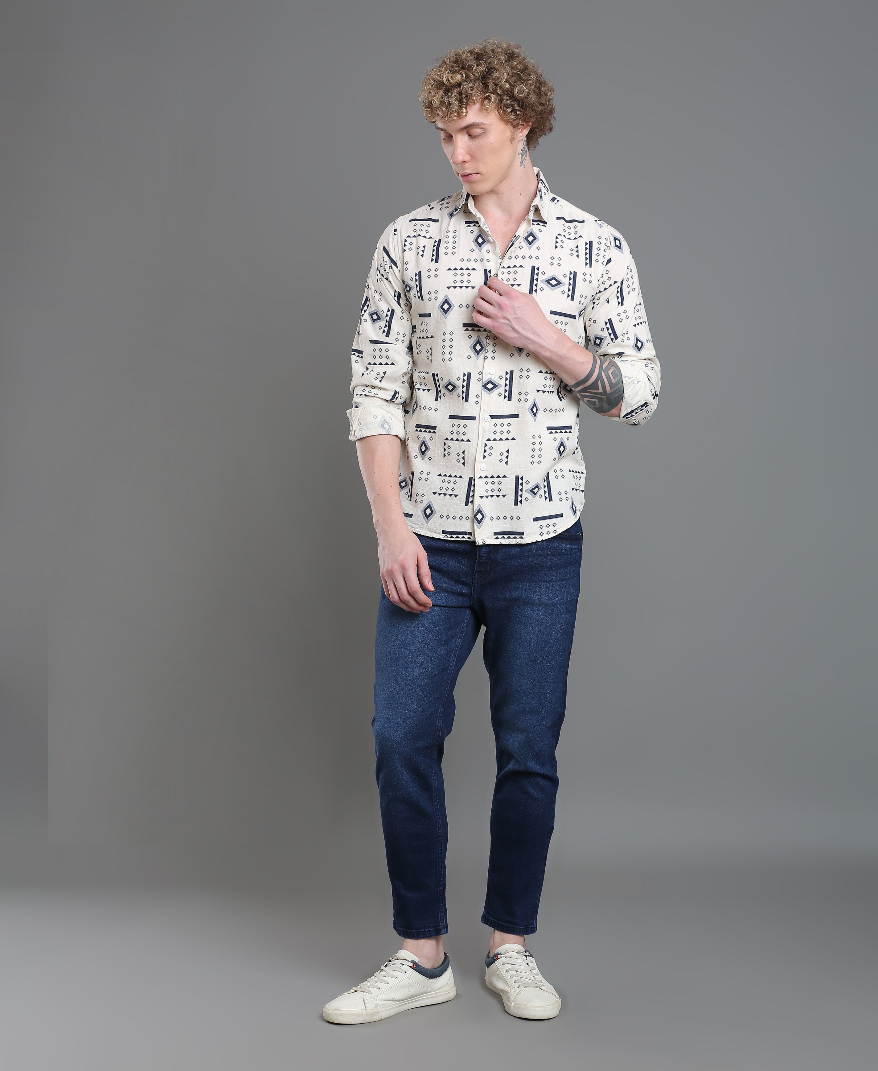 Oyster Bloom Slim Linen Shirt