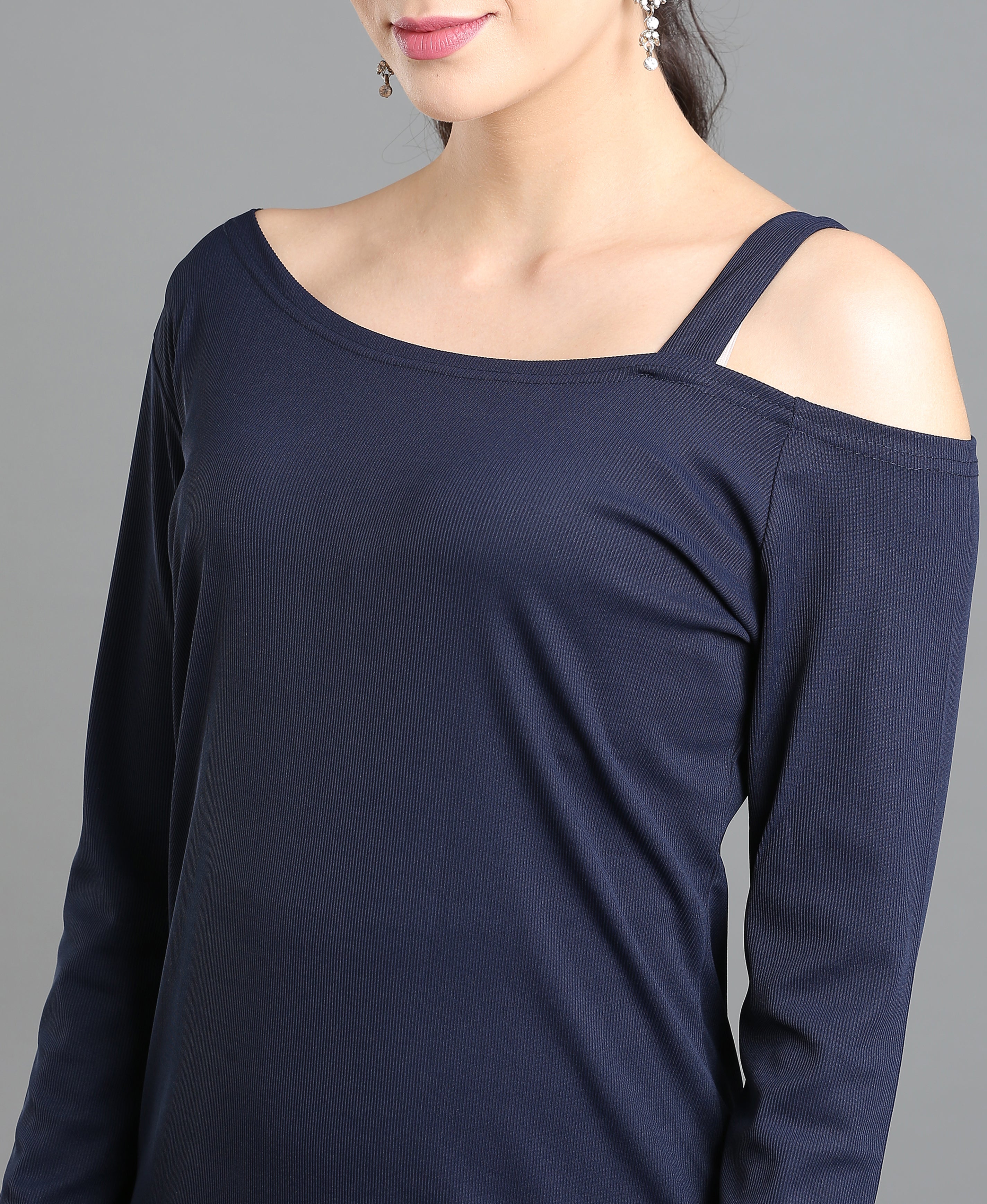Navy Rib Round Dress