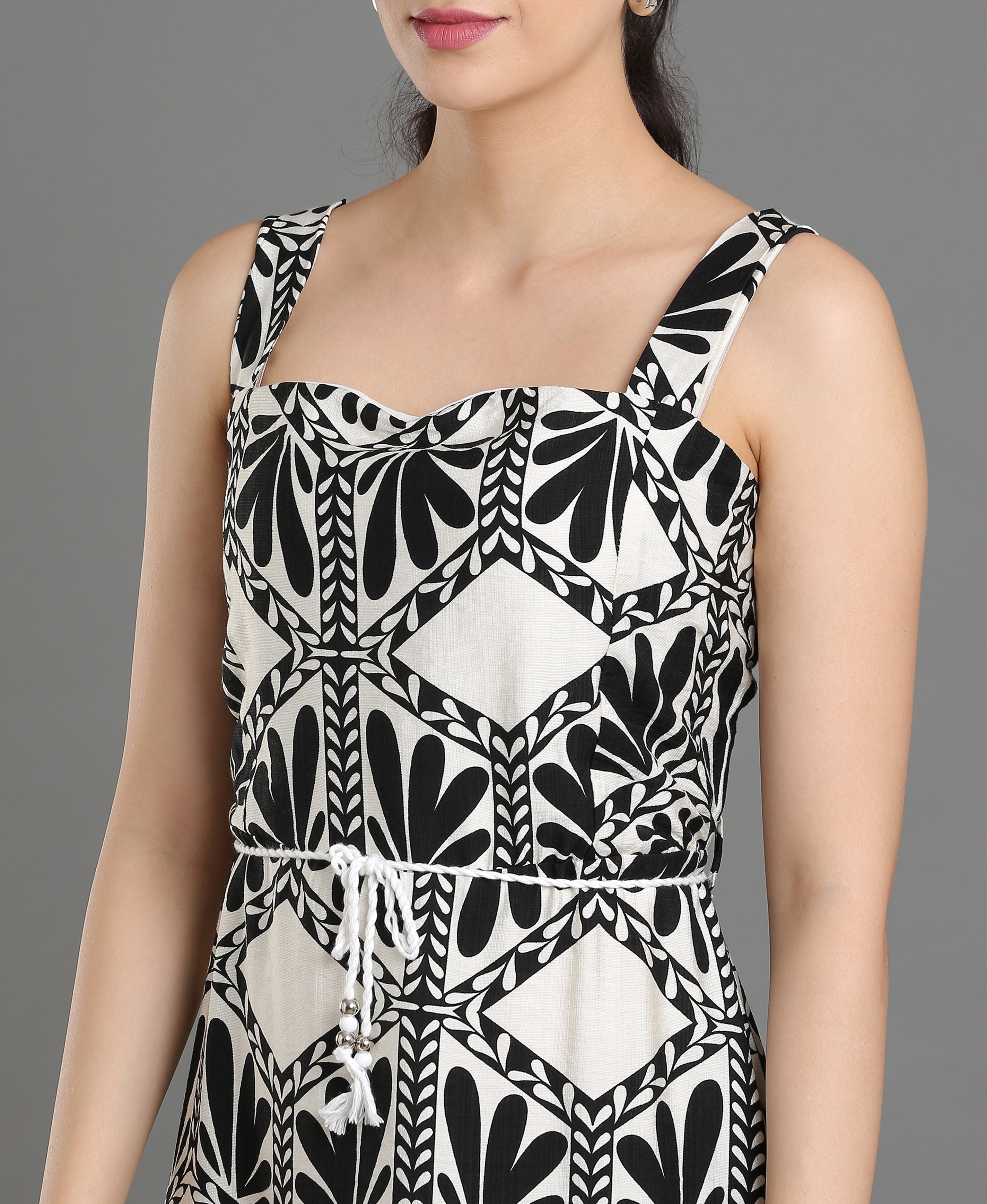Midnight Bloom Cotton-Poly Dress