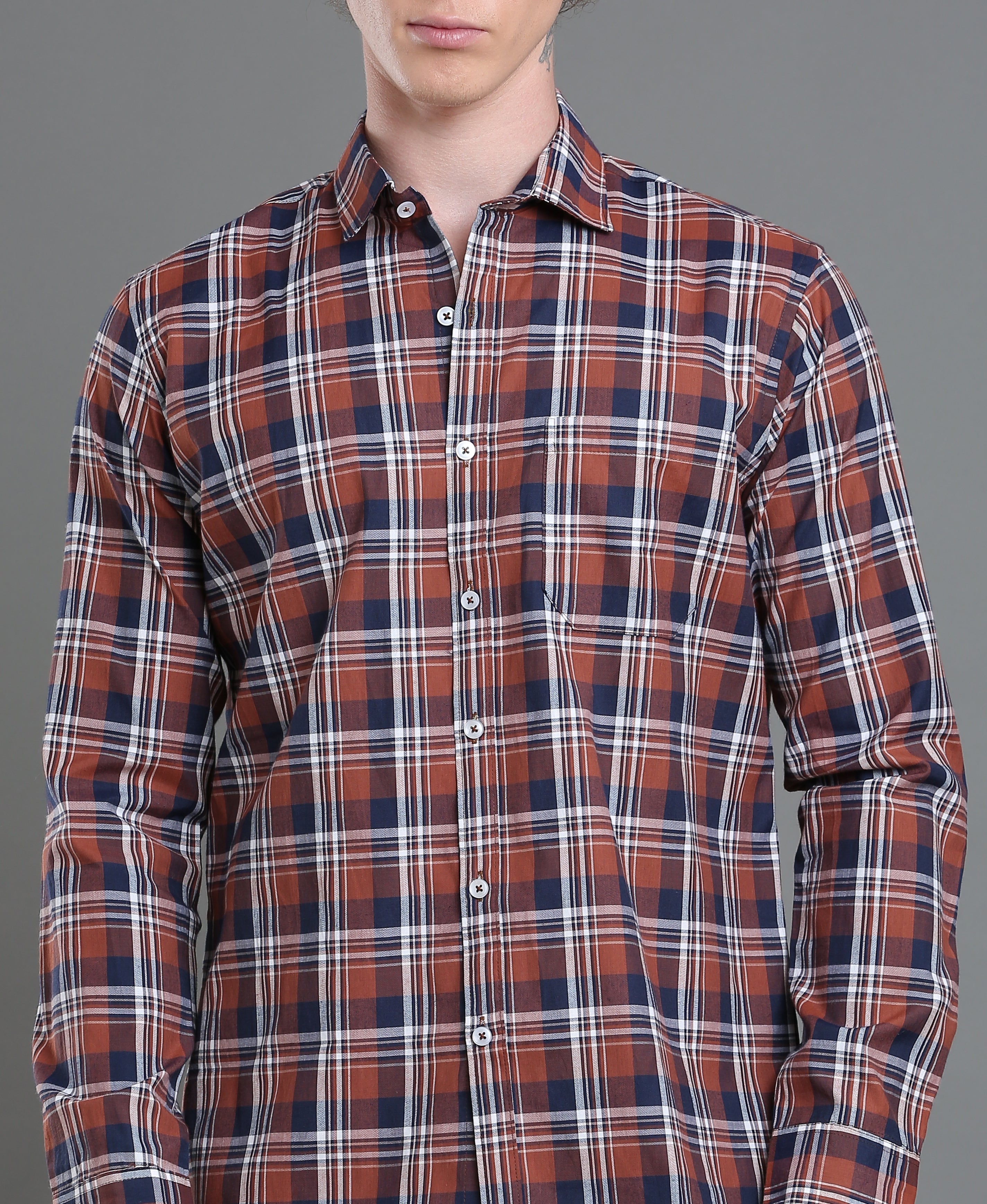 Copper Check Tailored Shirt