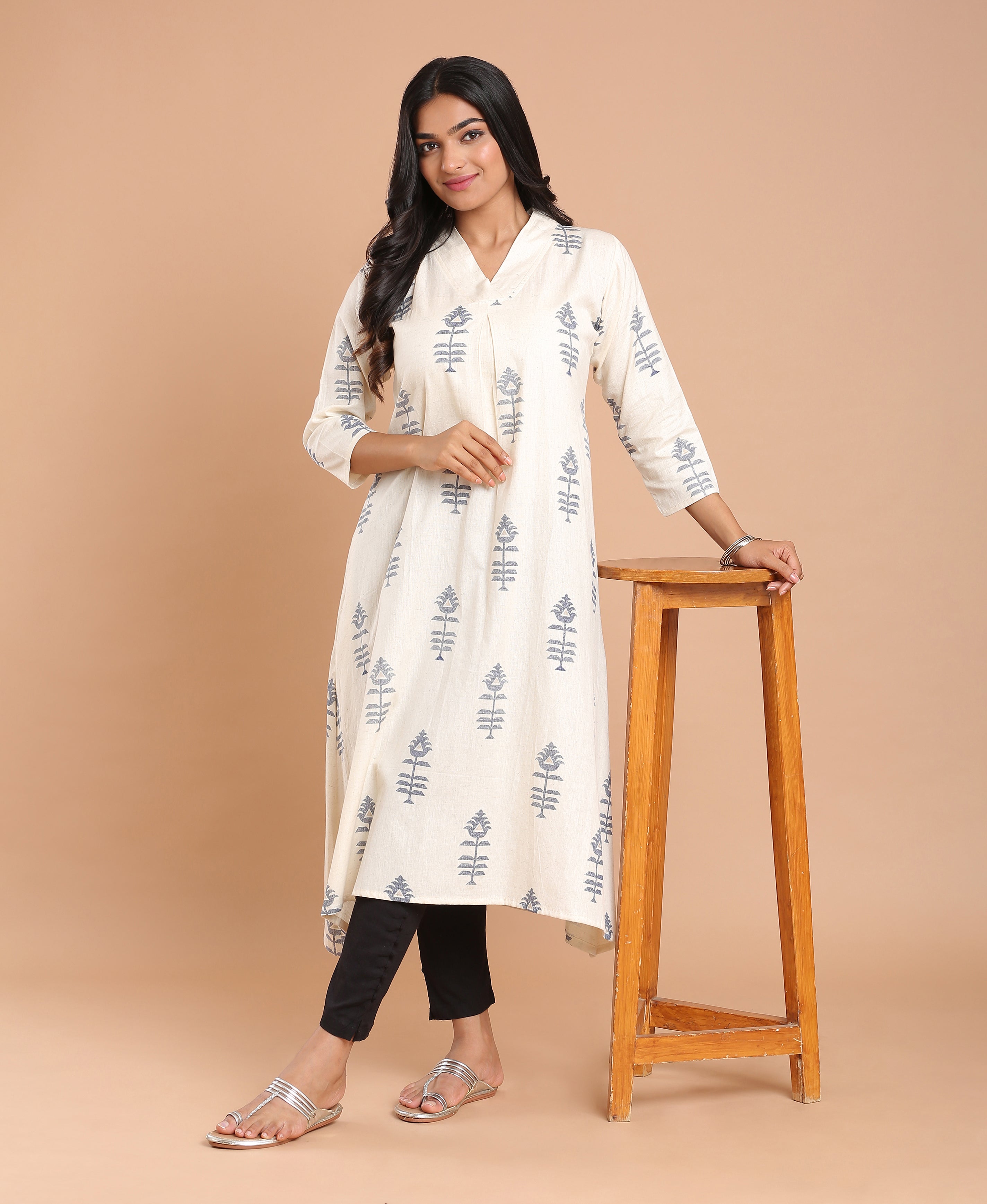 Snow Blossom Printed Kurti