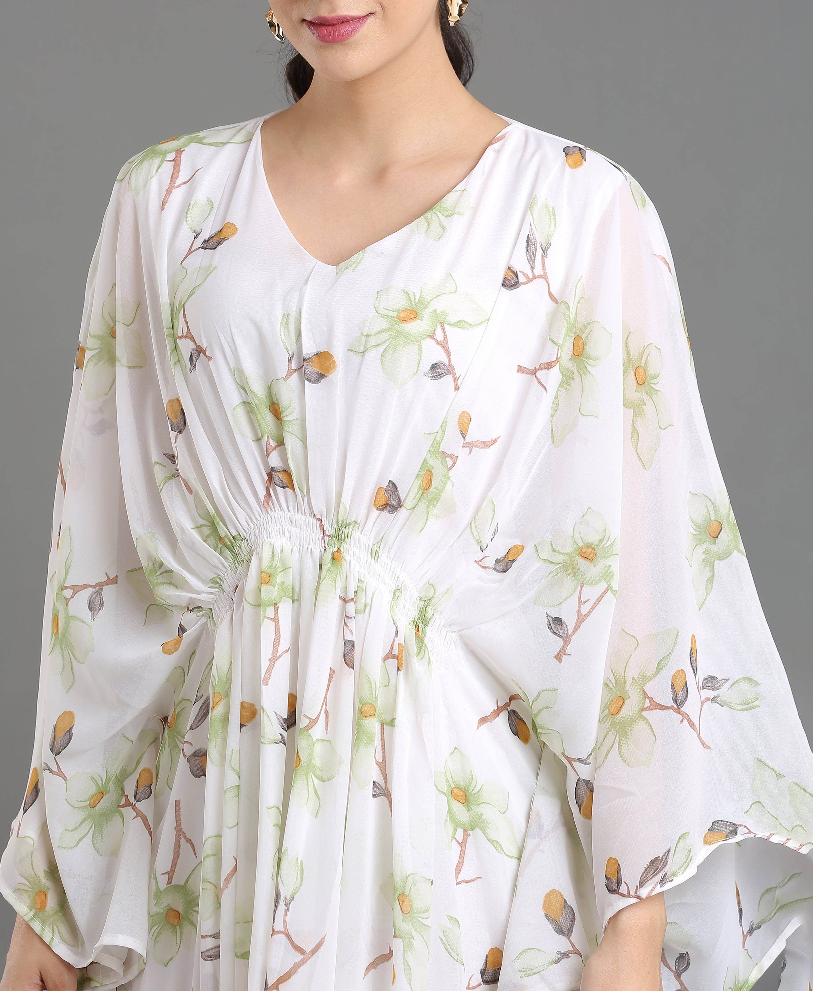 Rose Bloom Kaftan Dress