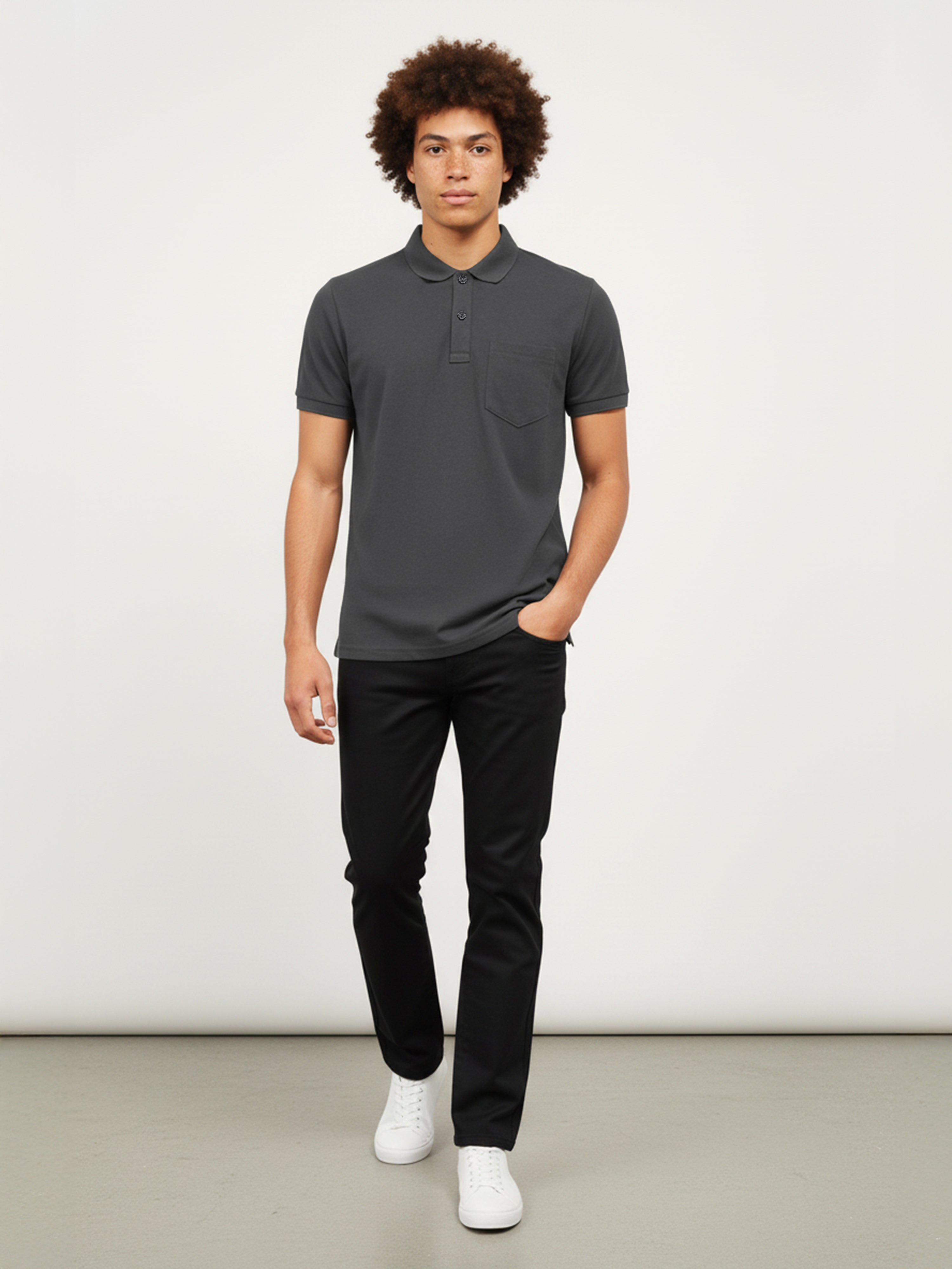 Men’s Anthra Melange Tone Relax Polo