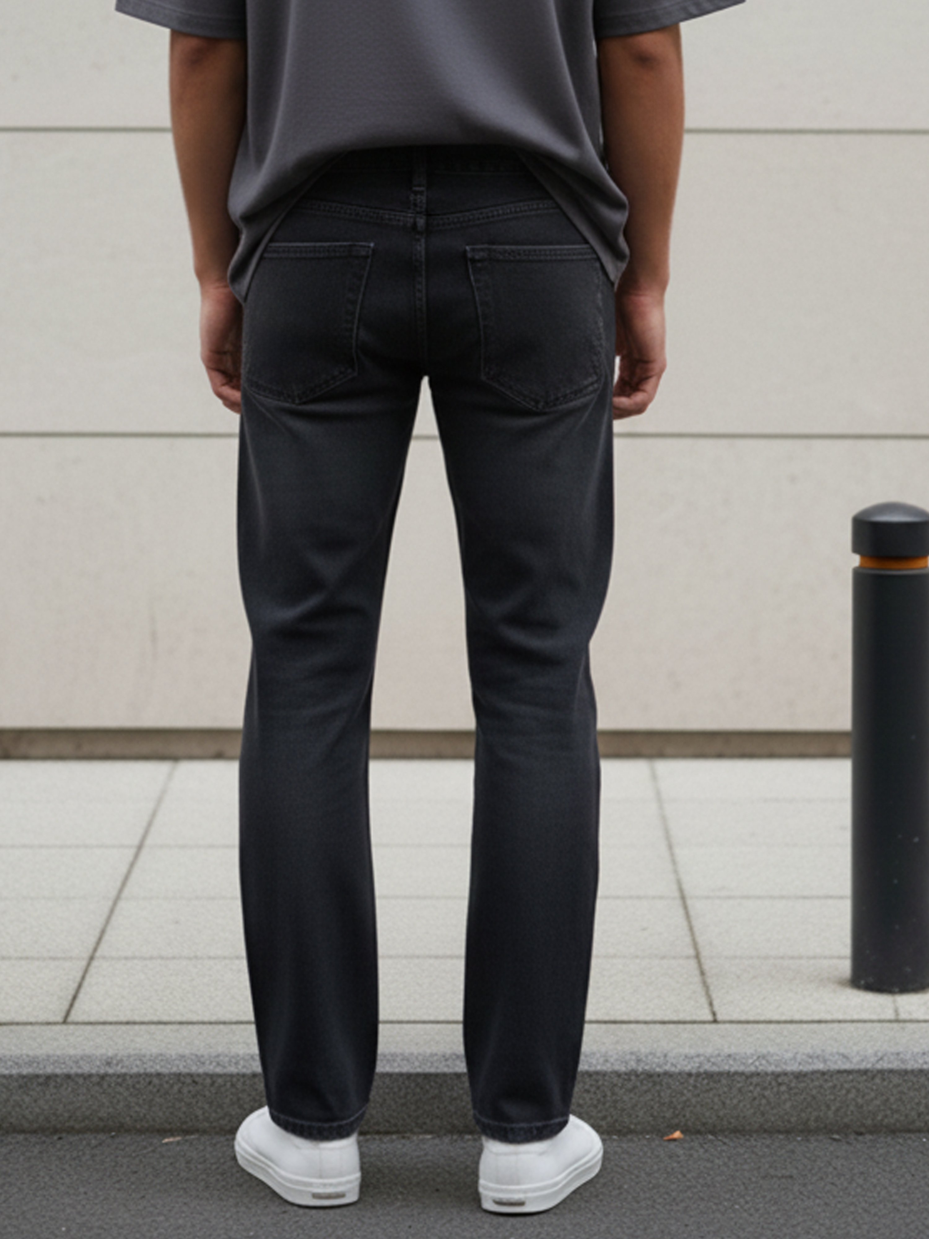 Dark Grey Fold Men's Jeans