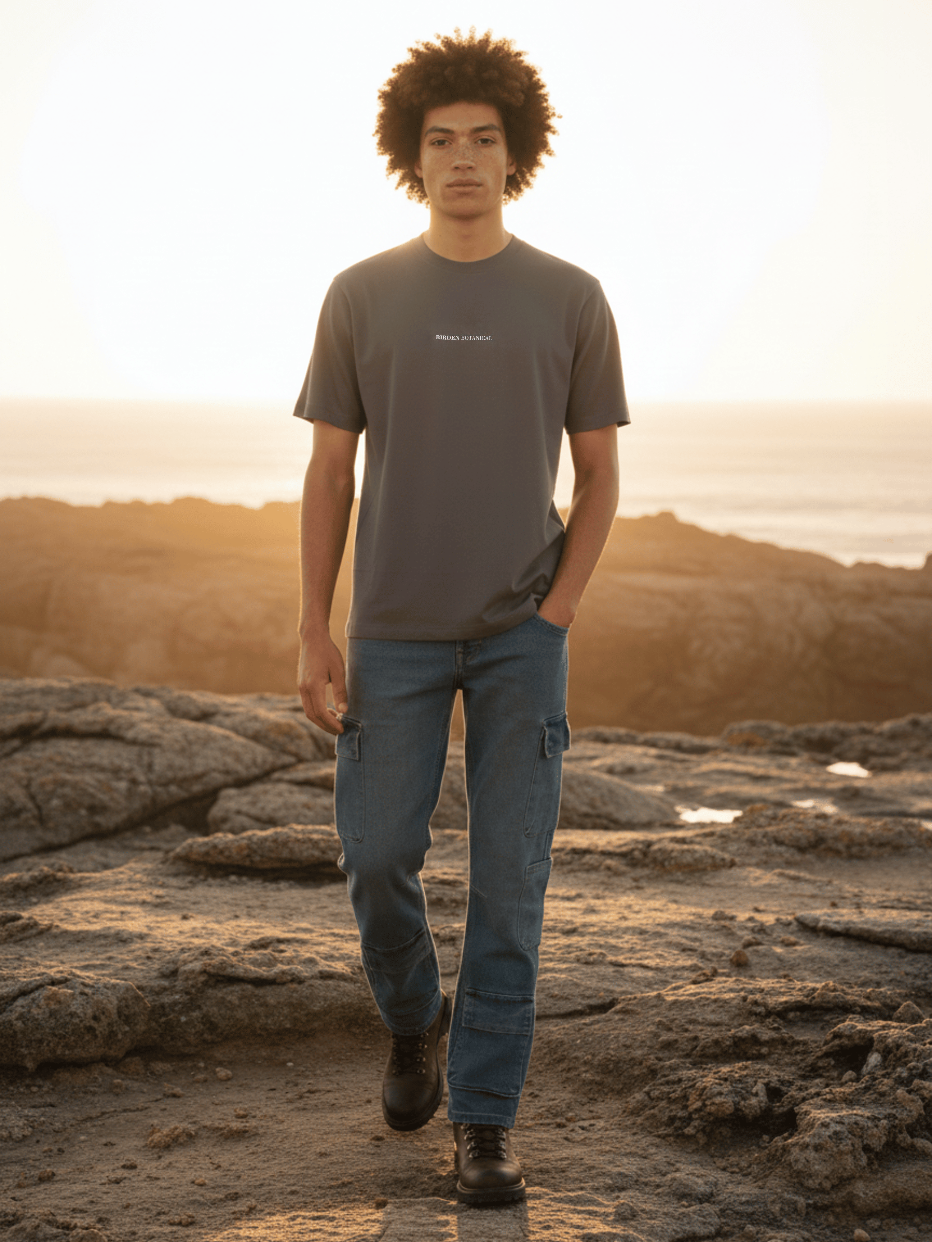 Men’s Mud Brown Line Relax Polo