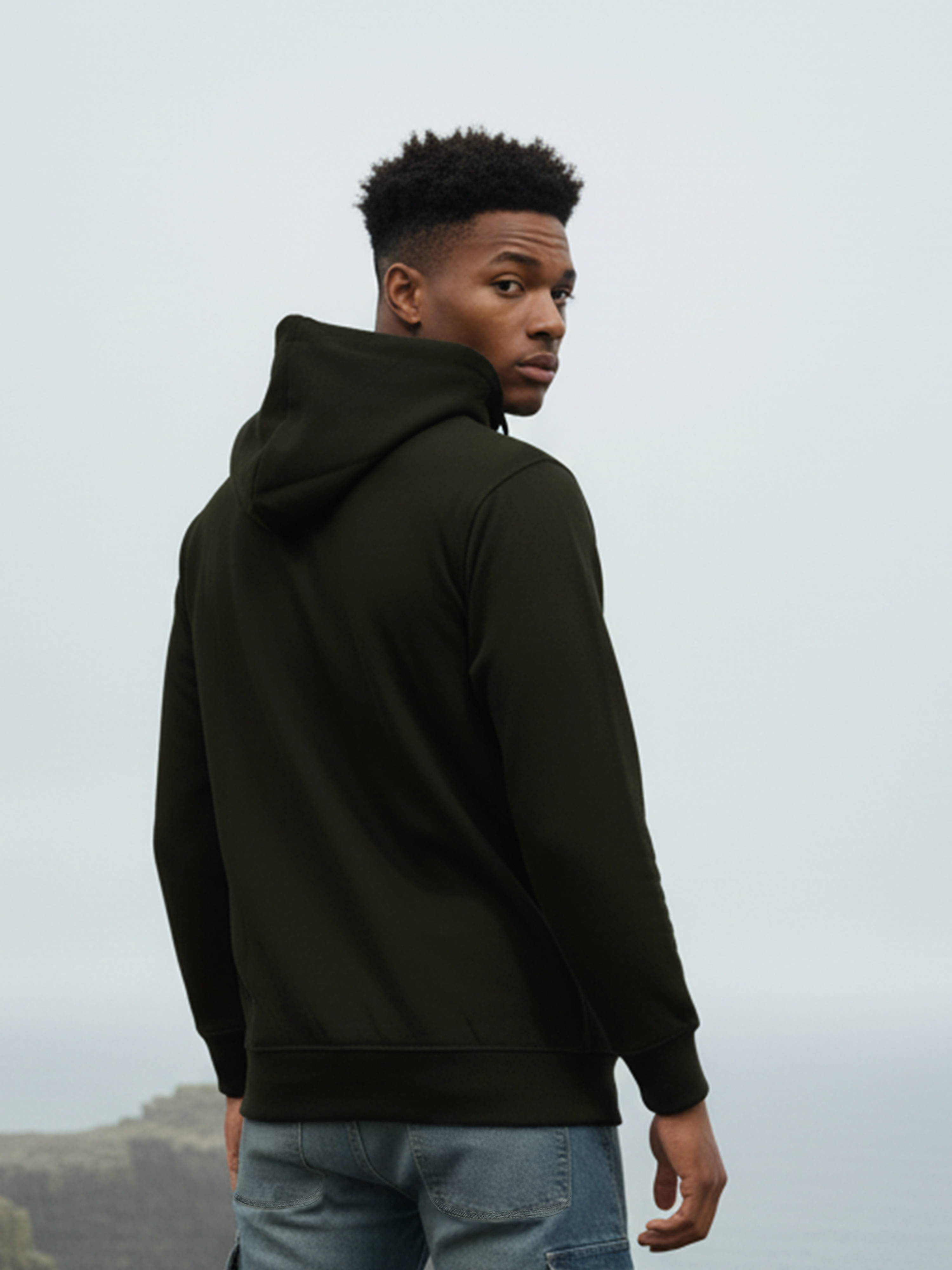 Men’s Bottle Green Line Hoodies