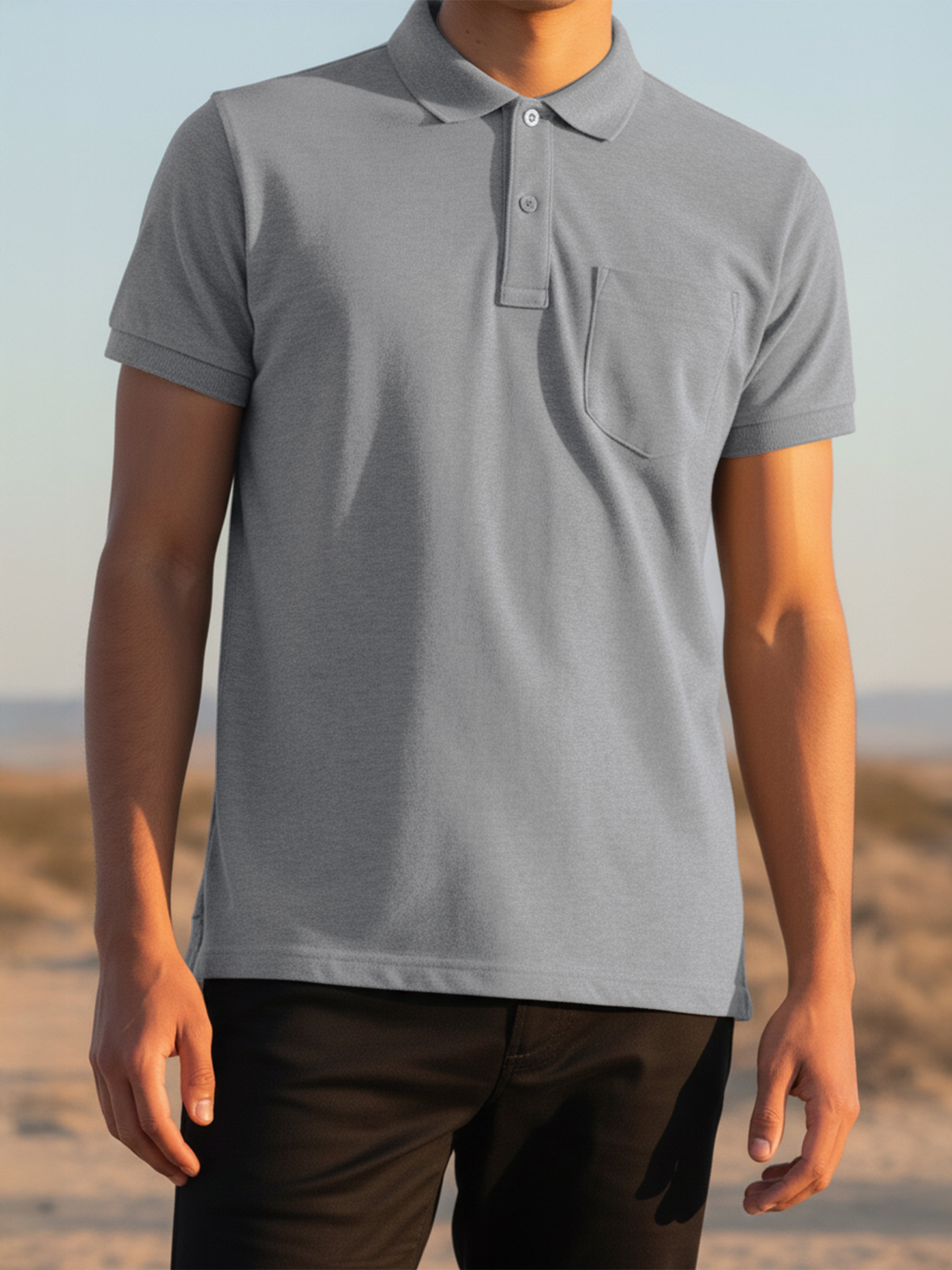 Men’s Grey Melange Calm Relax Polo