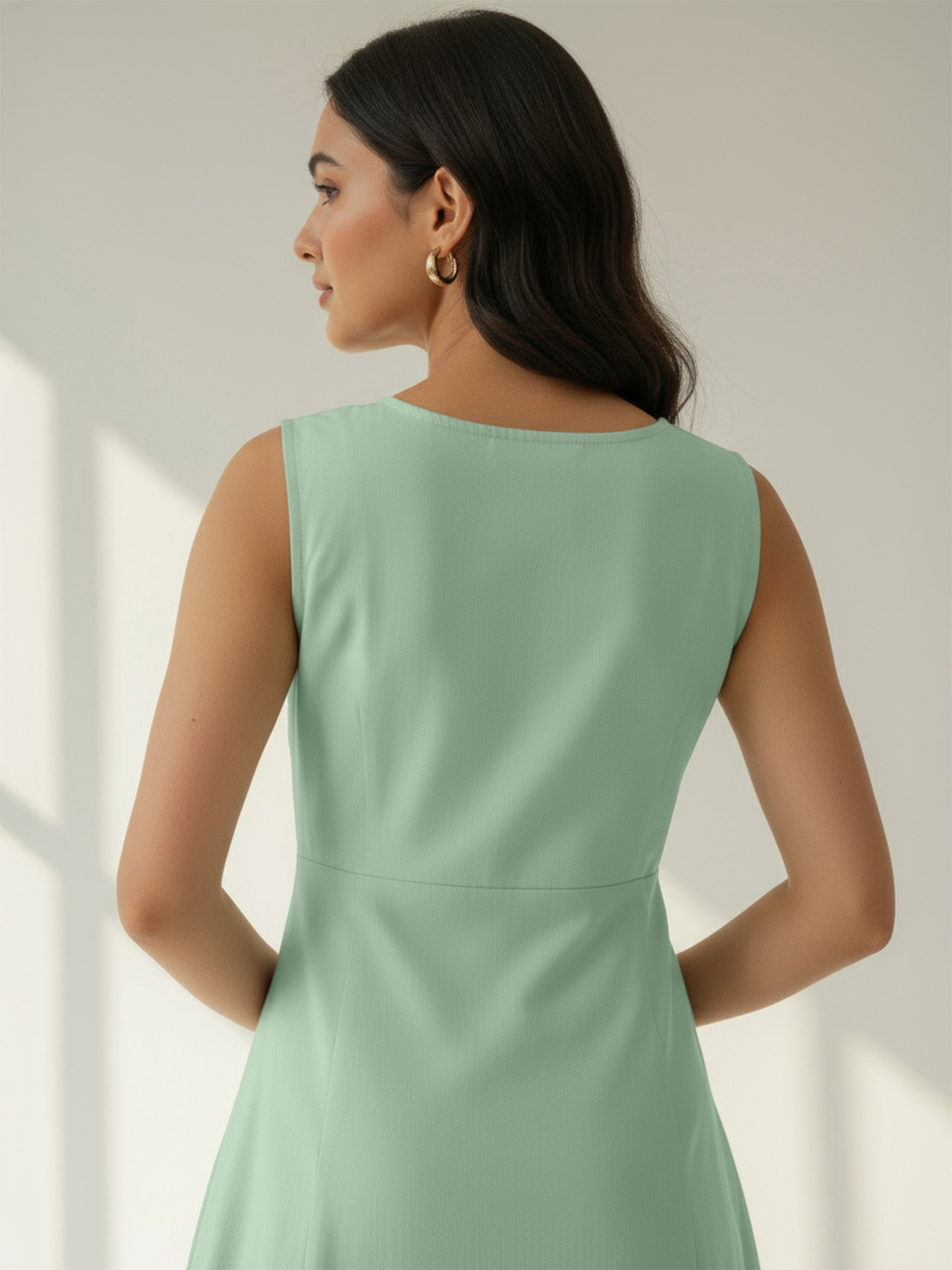 Pista Cotton Flex Plain Long Dress