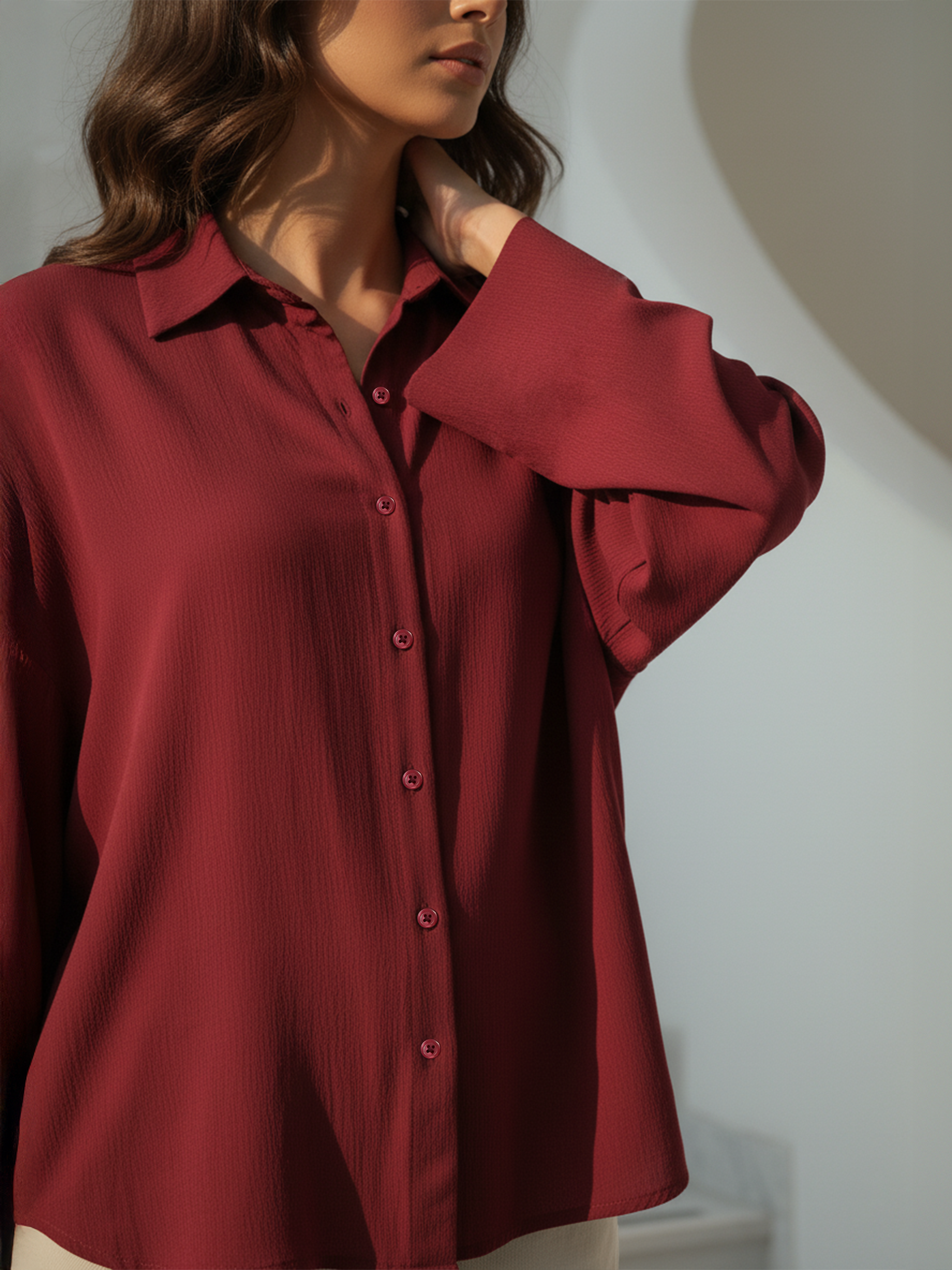 Women’s Maroon Ember Relax Shirt