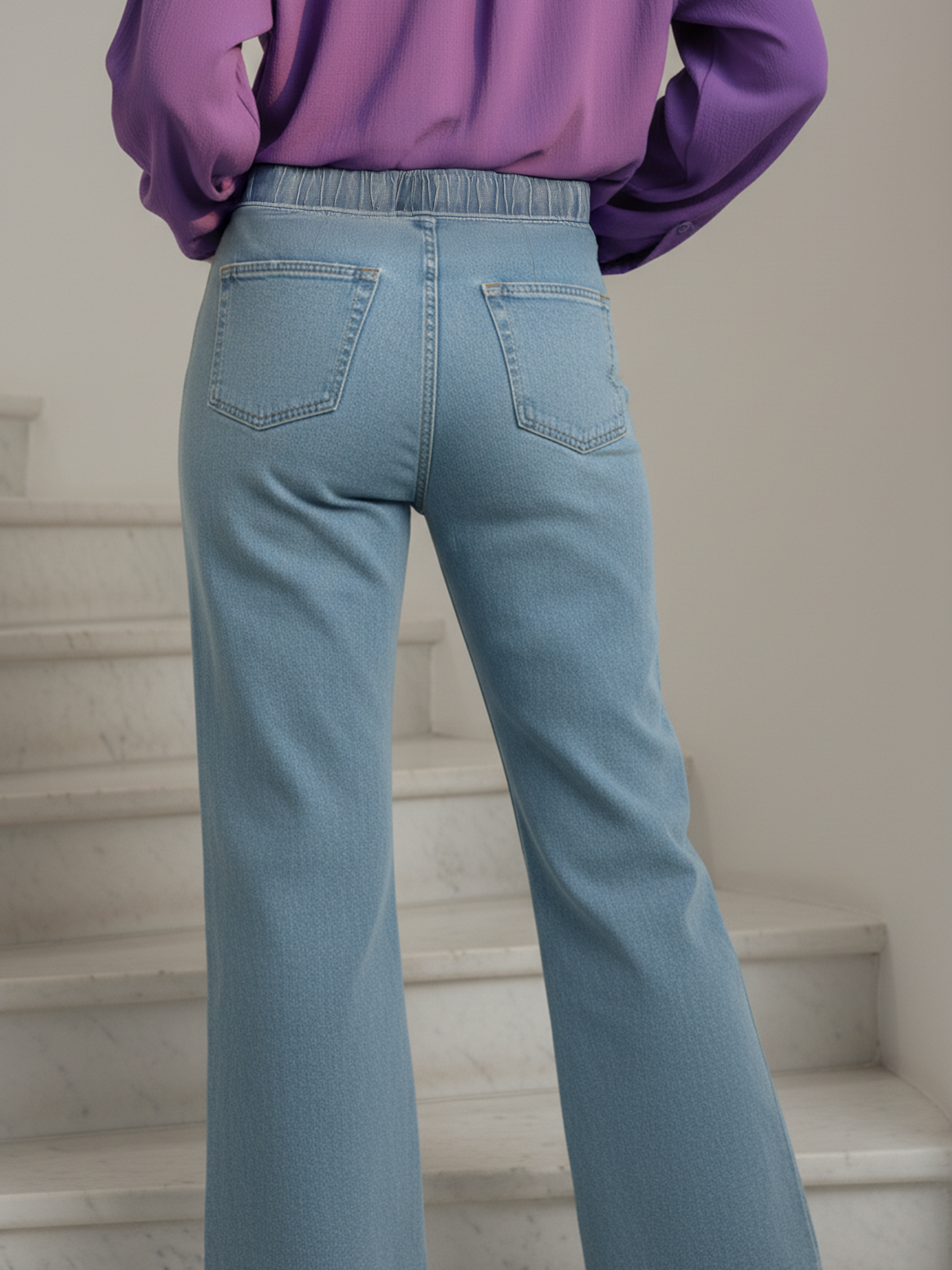 Ice Blue Women's Wide leg Jeans