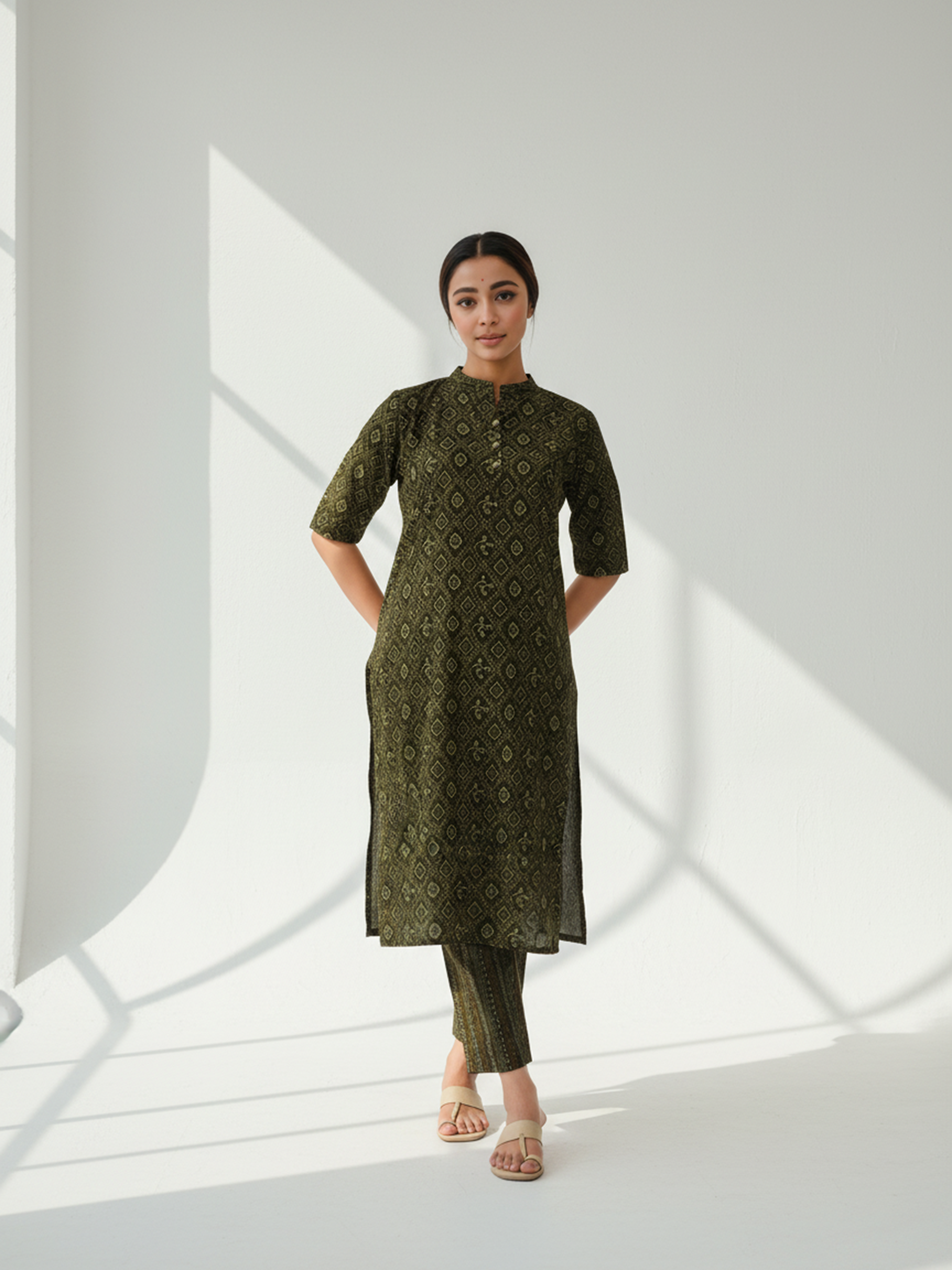 Women’s Mehandi Green Drift Kurti
