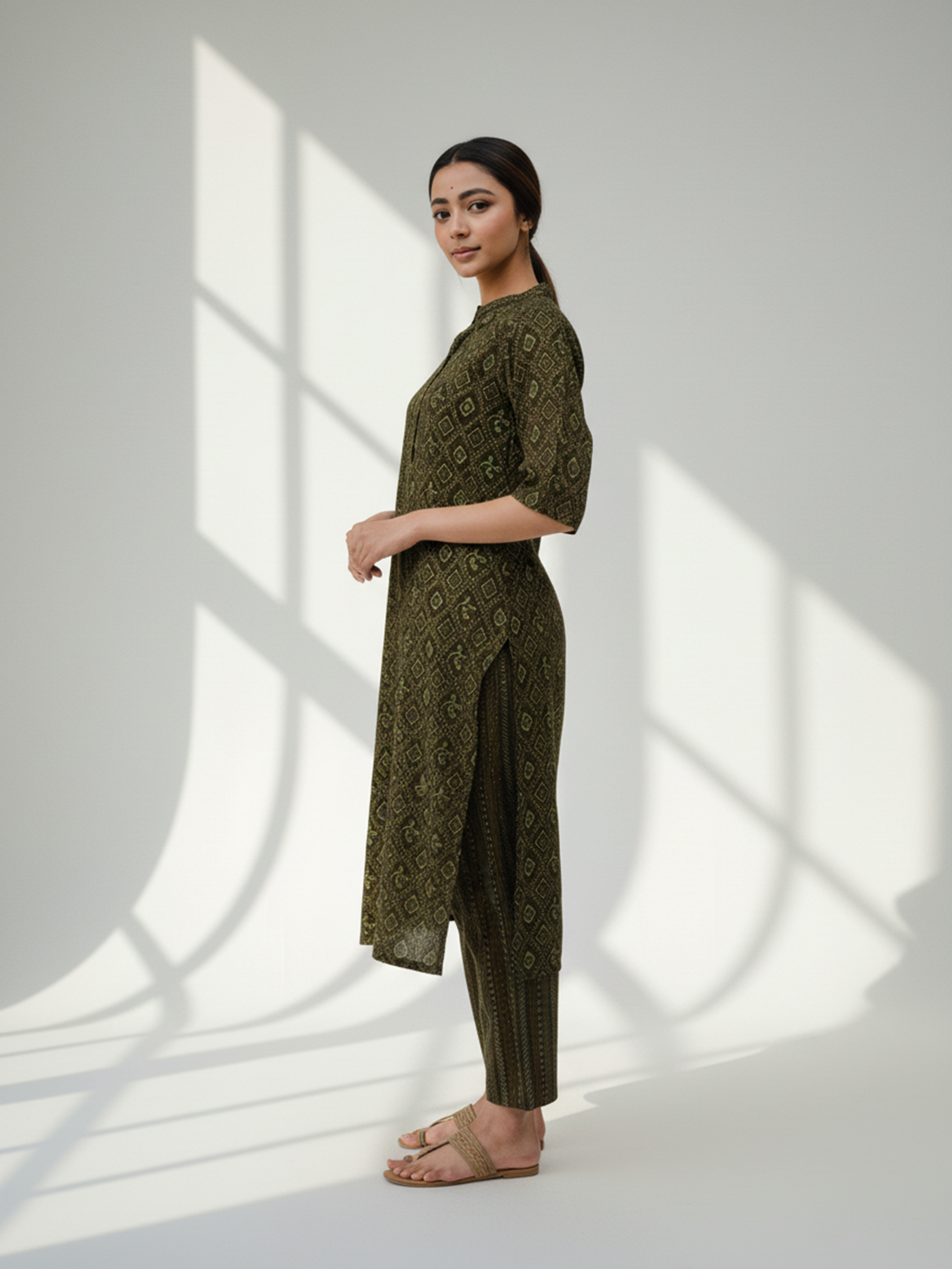 Women’s Mehandi Green Drift Kurti