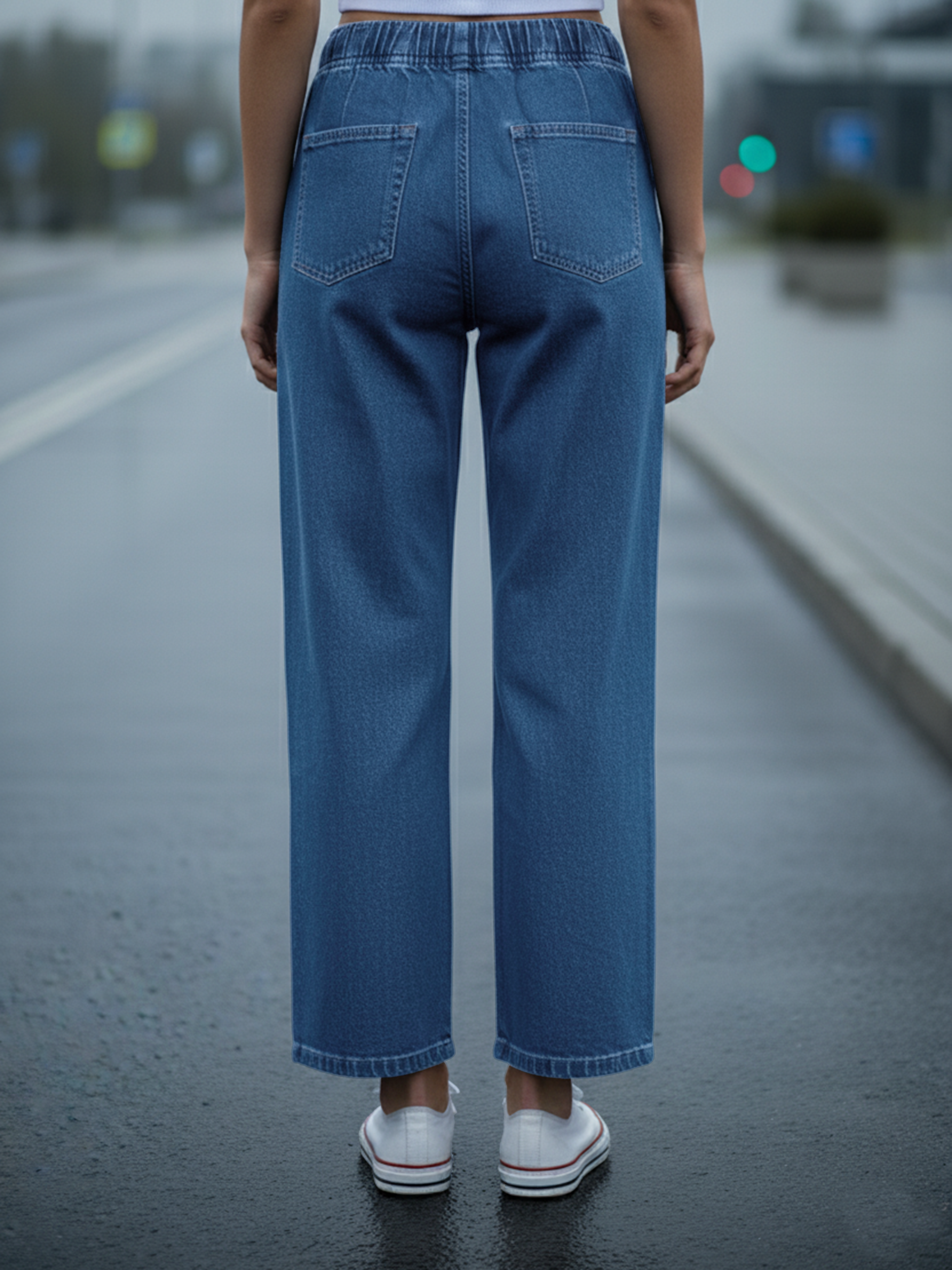 Stone Blue Women's Wide leg Jeans