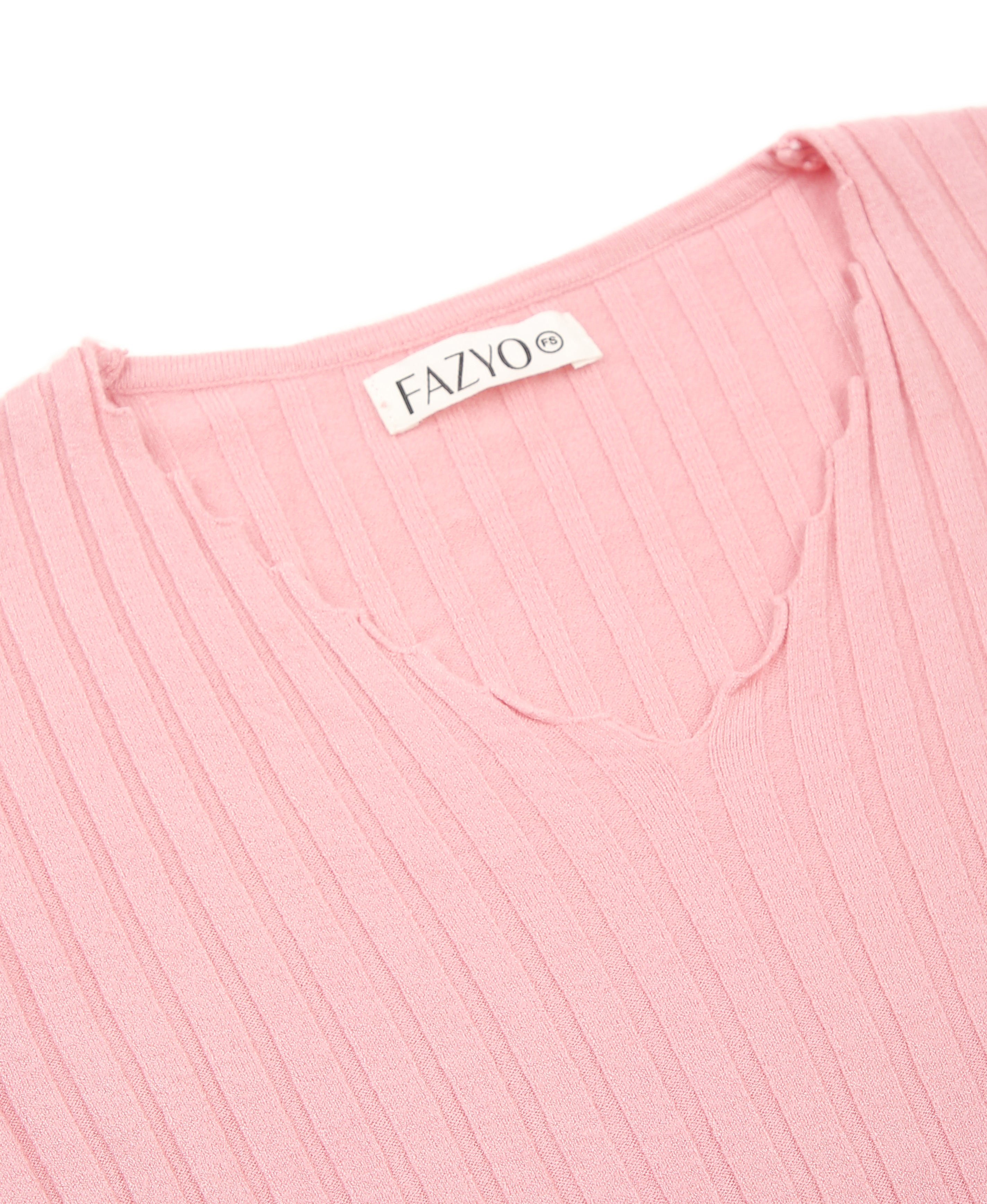 Blush Crochet Round Neck Top