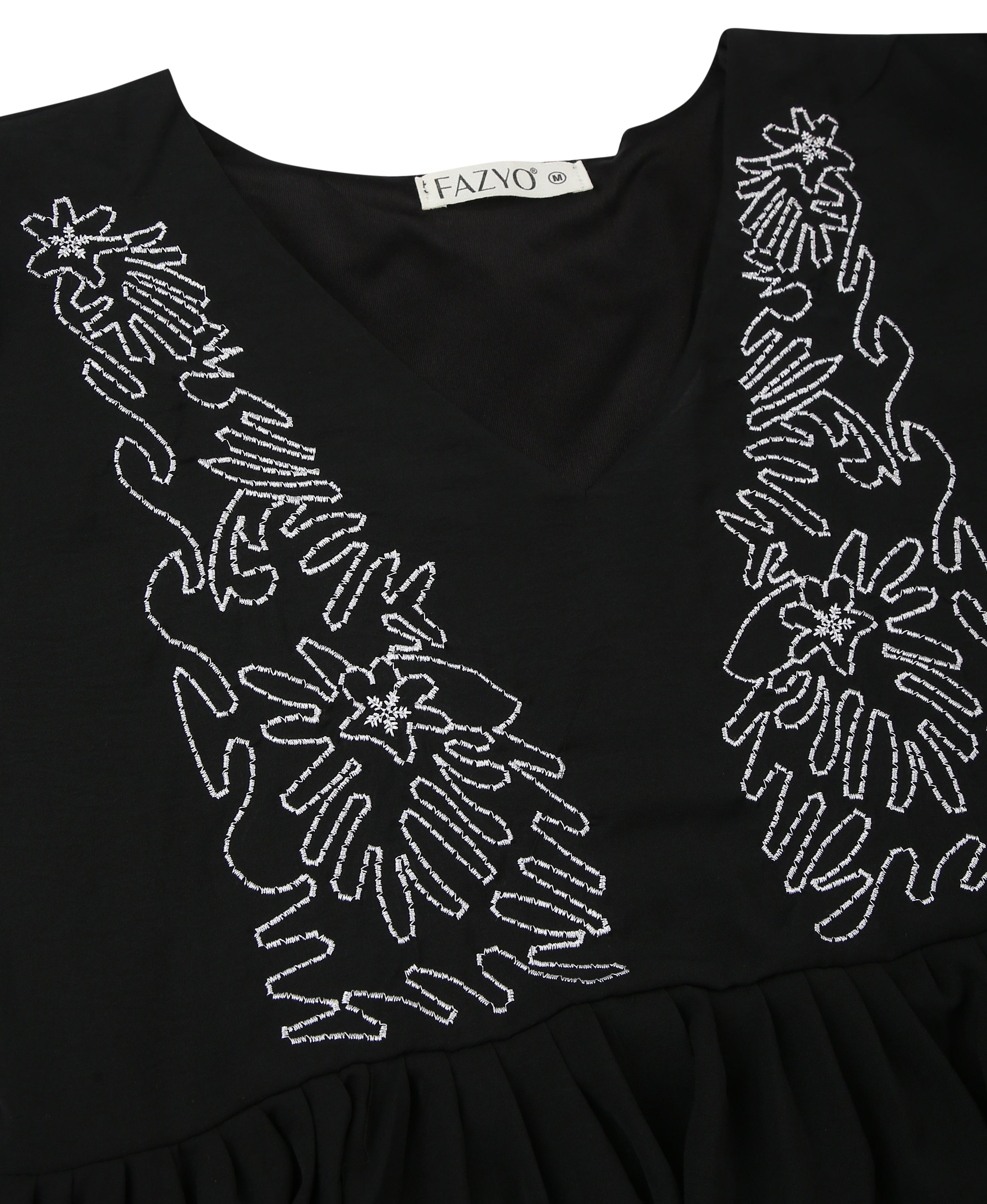 Noir Embroidered Poly-Cotton Dress