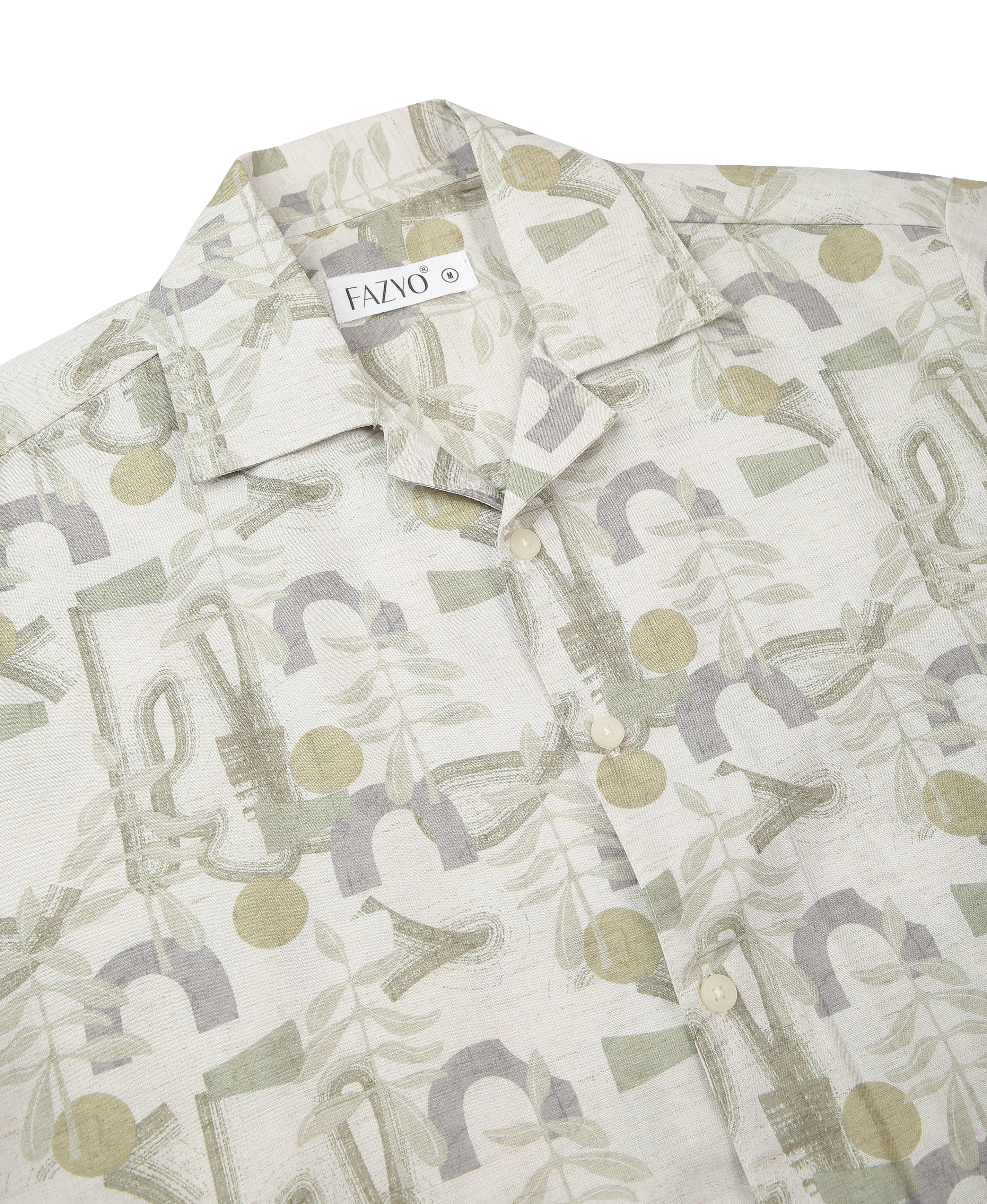 Coral Wave Linen Cuban Fit Shirt