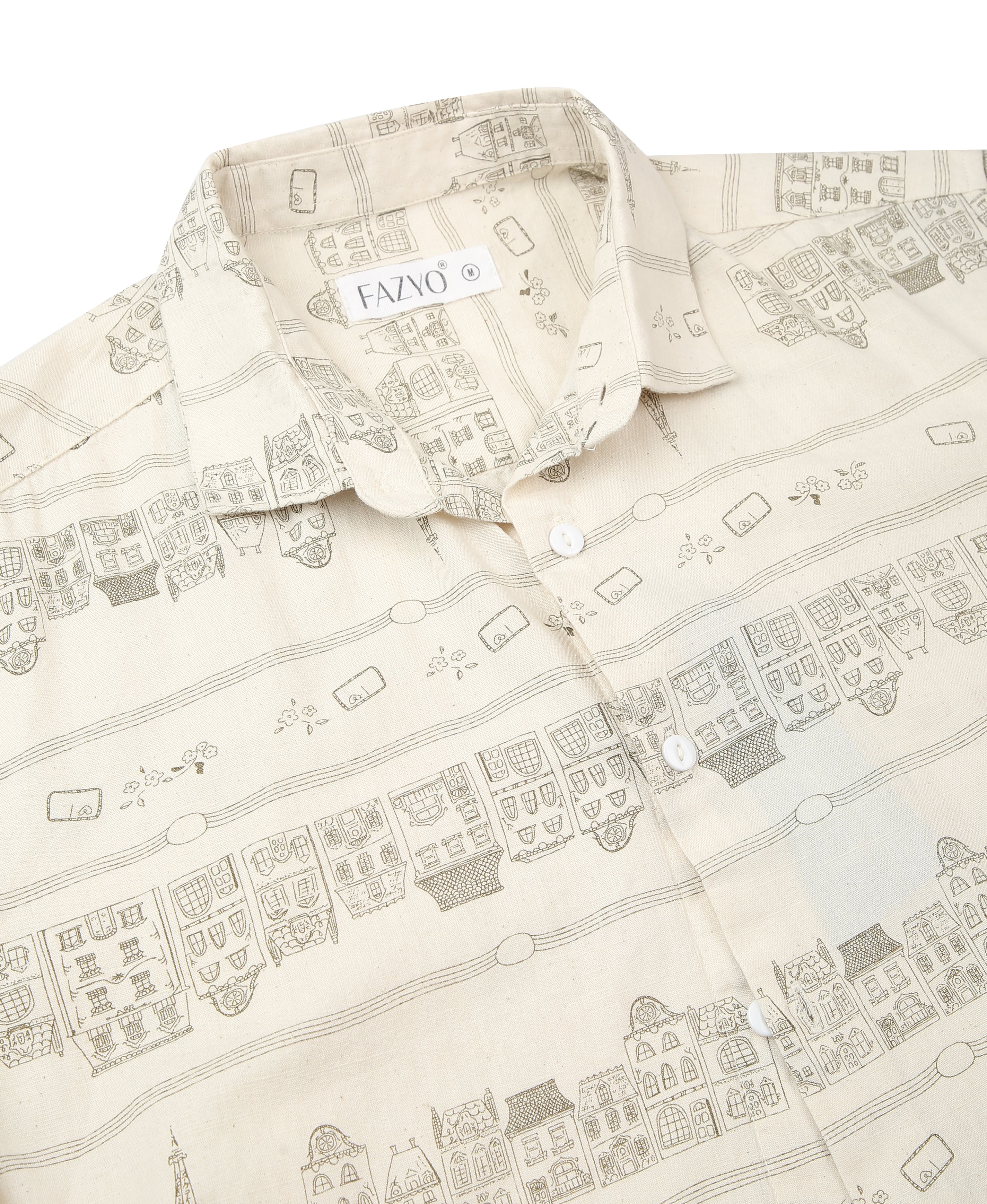 Cream Horizon Printed Shirt