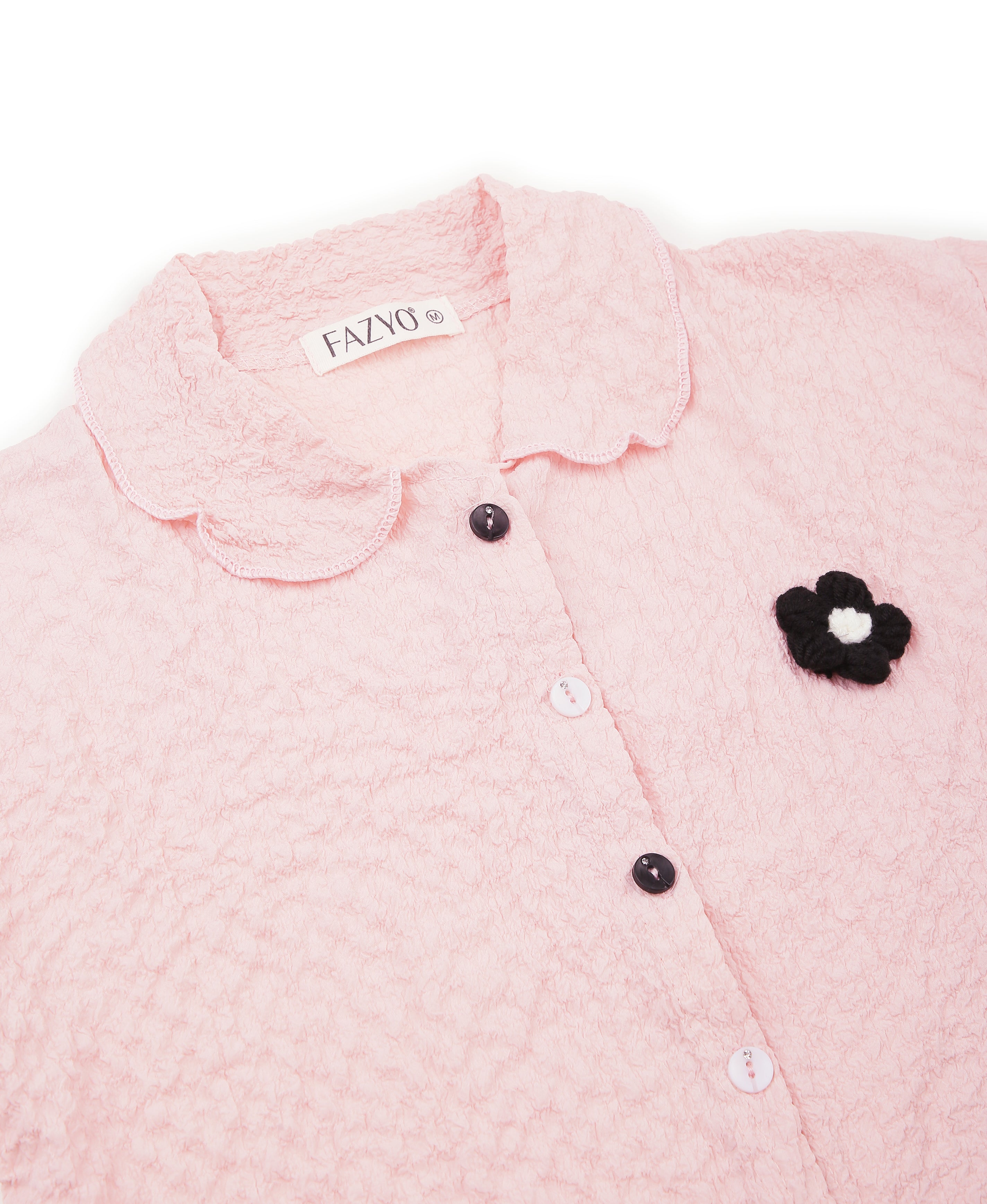 Peach Fancy Textured Top