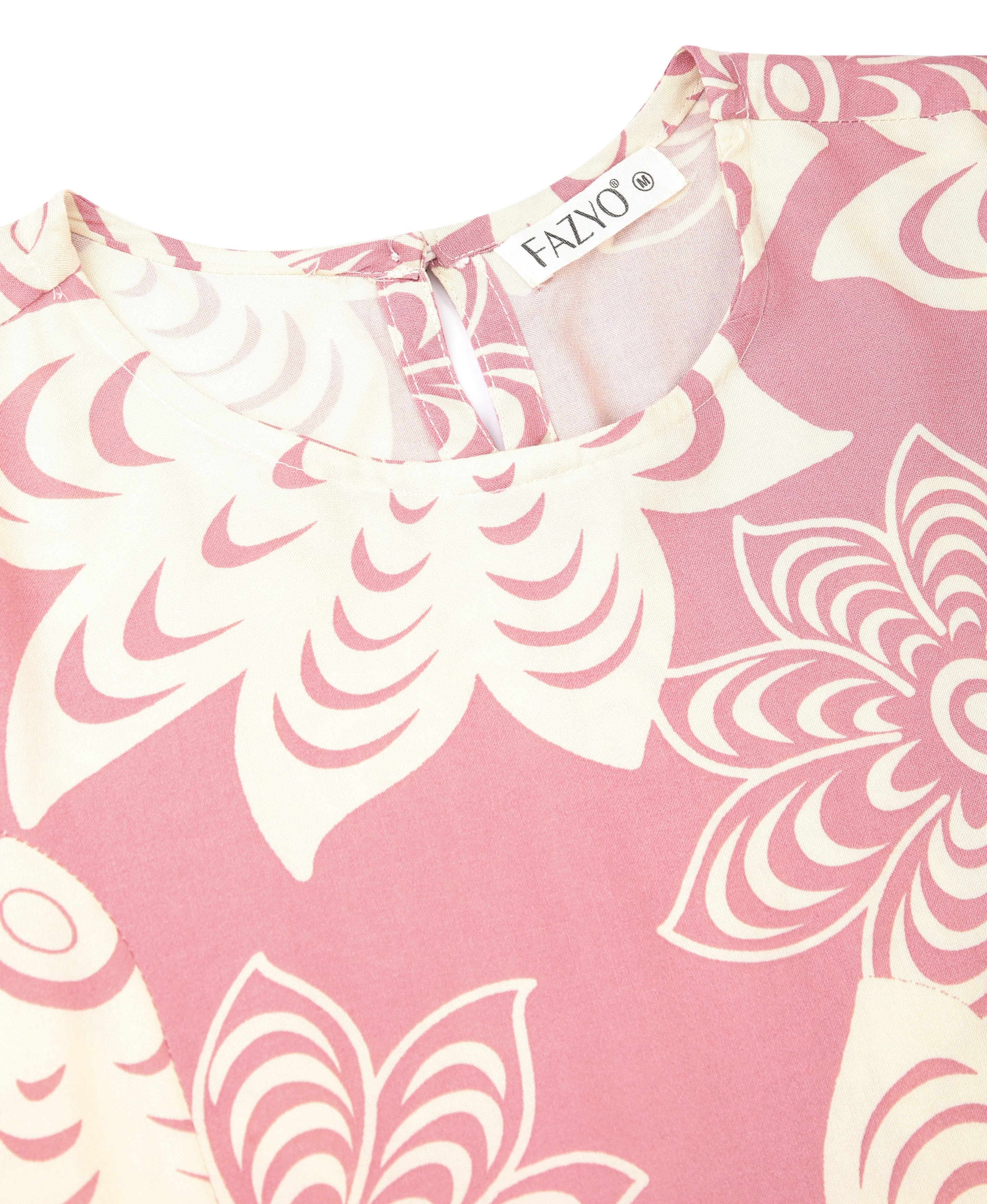 Pink Bloom Viscose Flare Dress