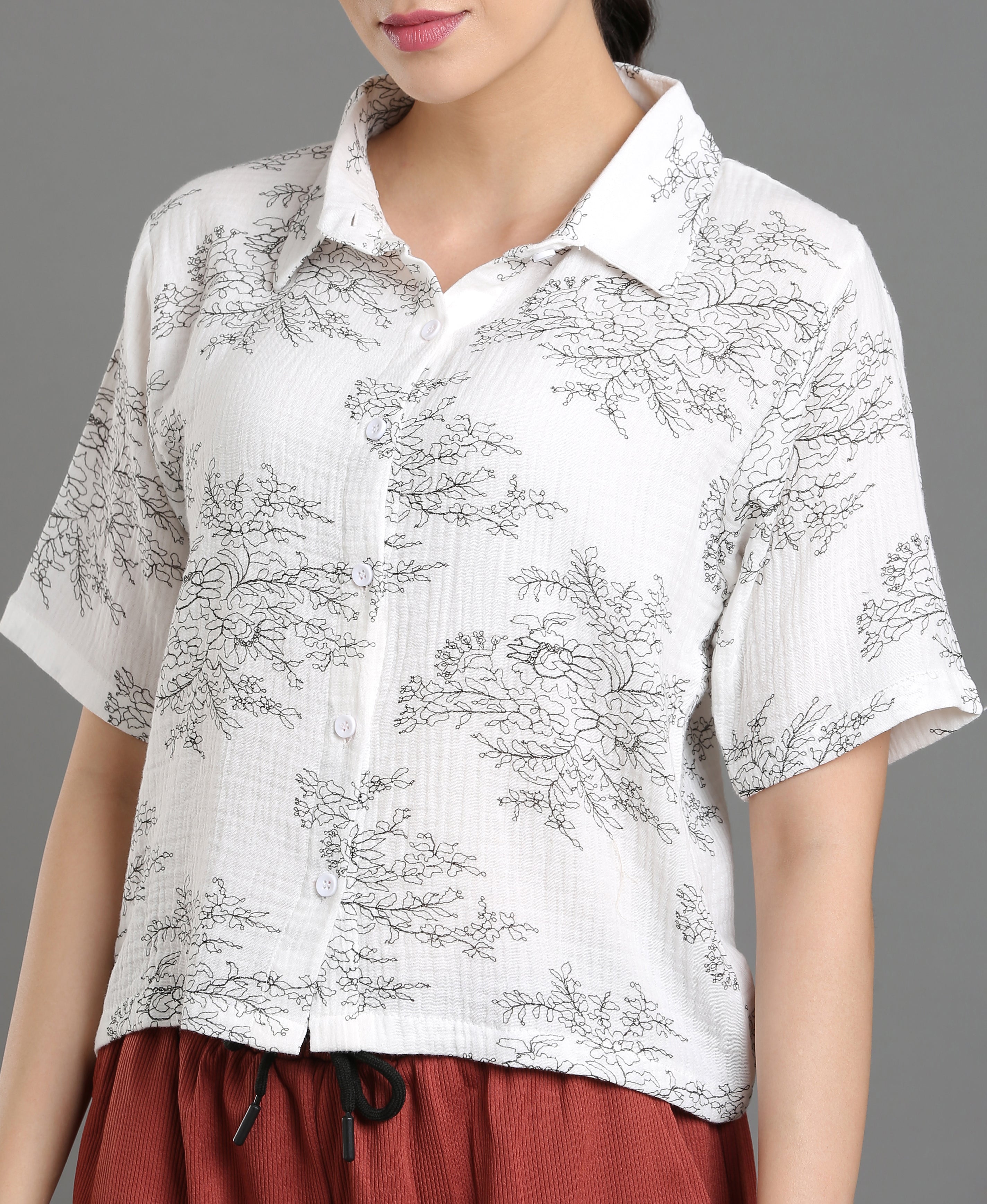 Ivory Double Cloth Top