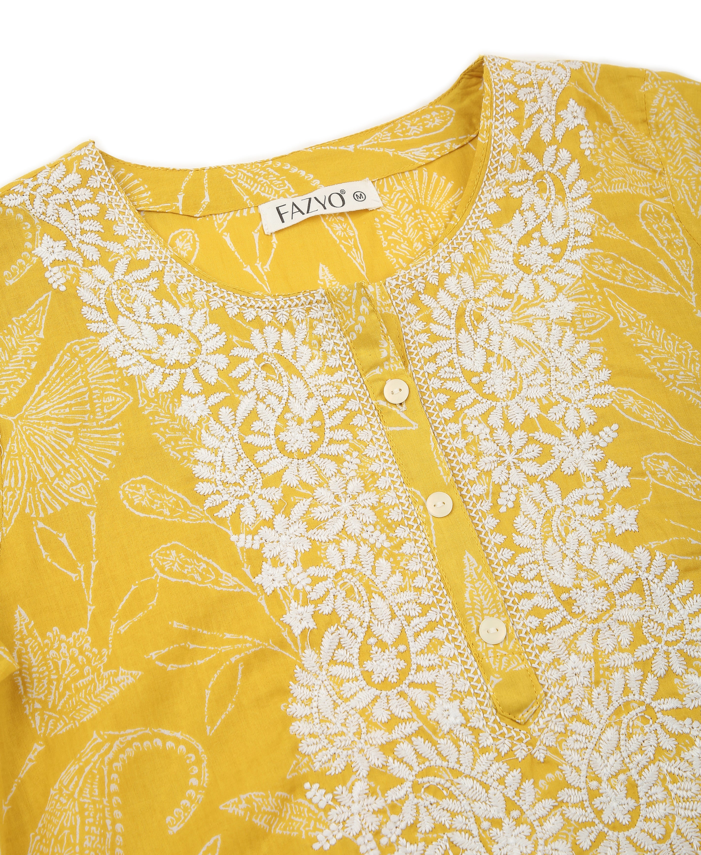 Mustard Bloom A-Line Dress