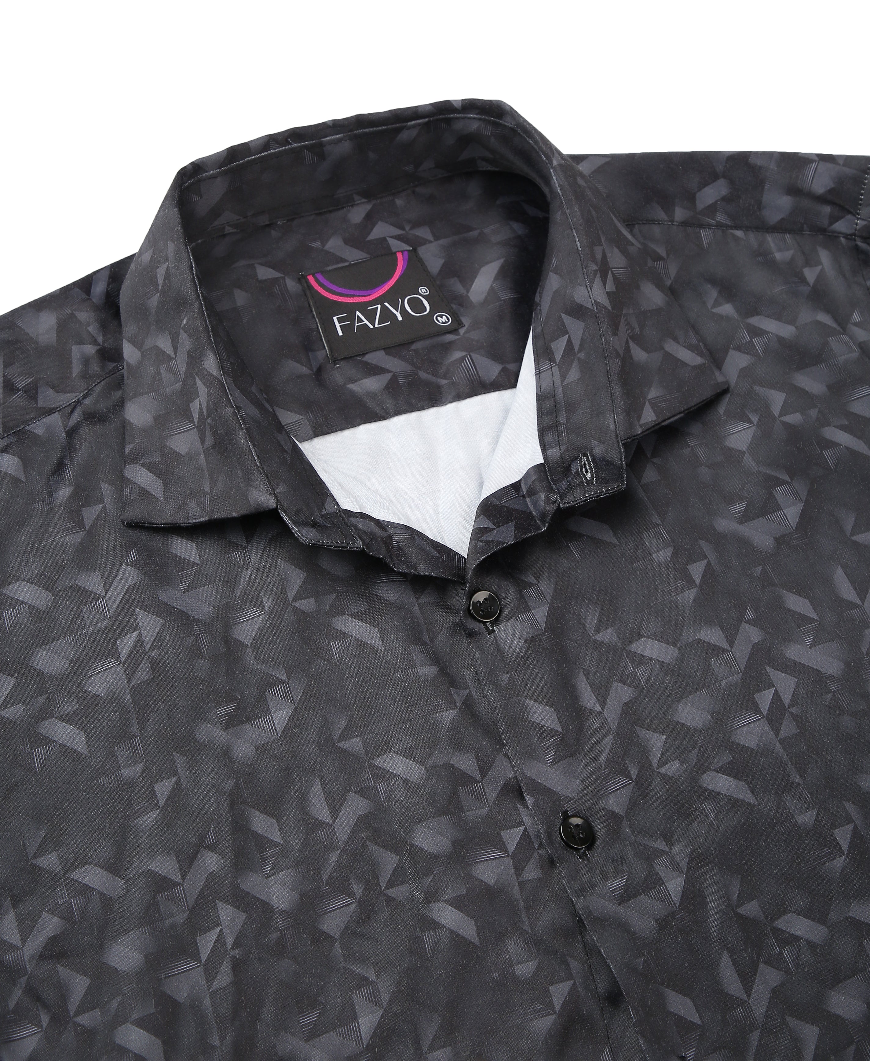 Onyx Satin Print Slim Shirt