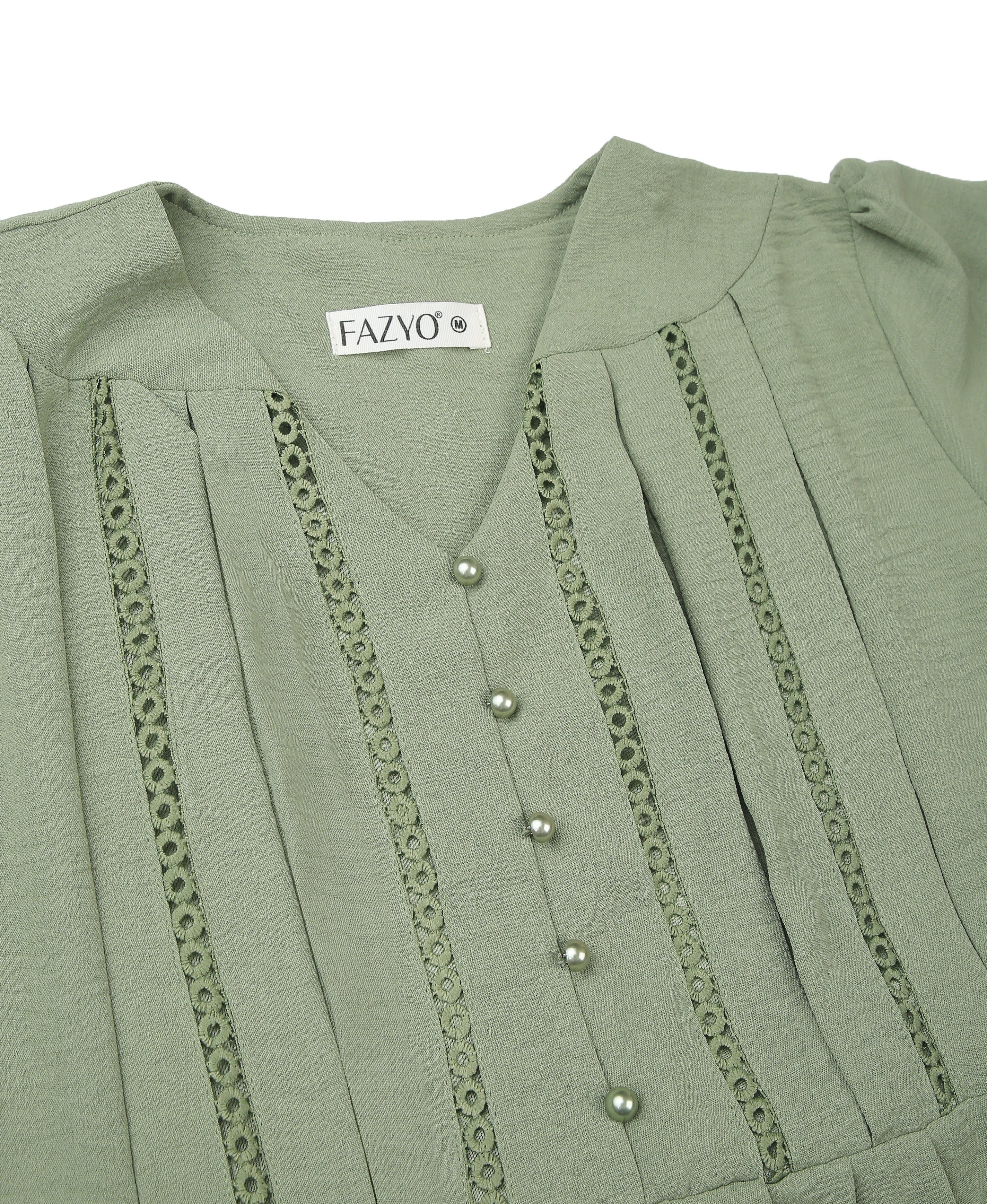Emerald Glow Polyester Flared Dress