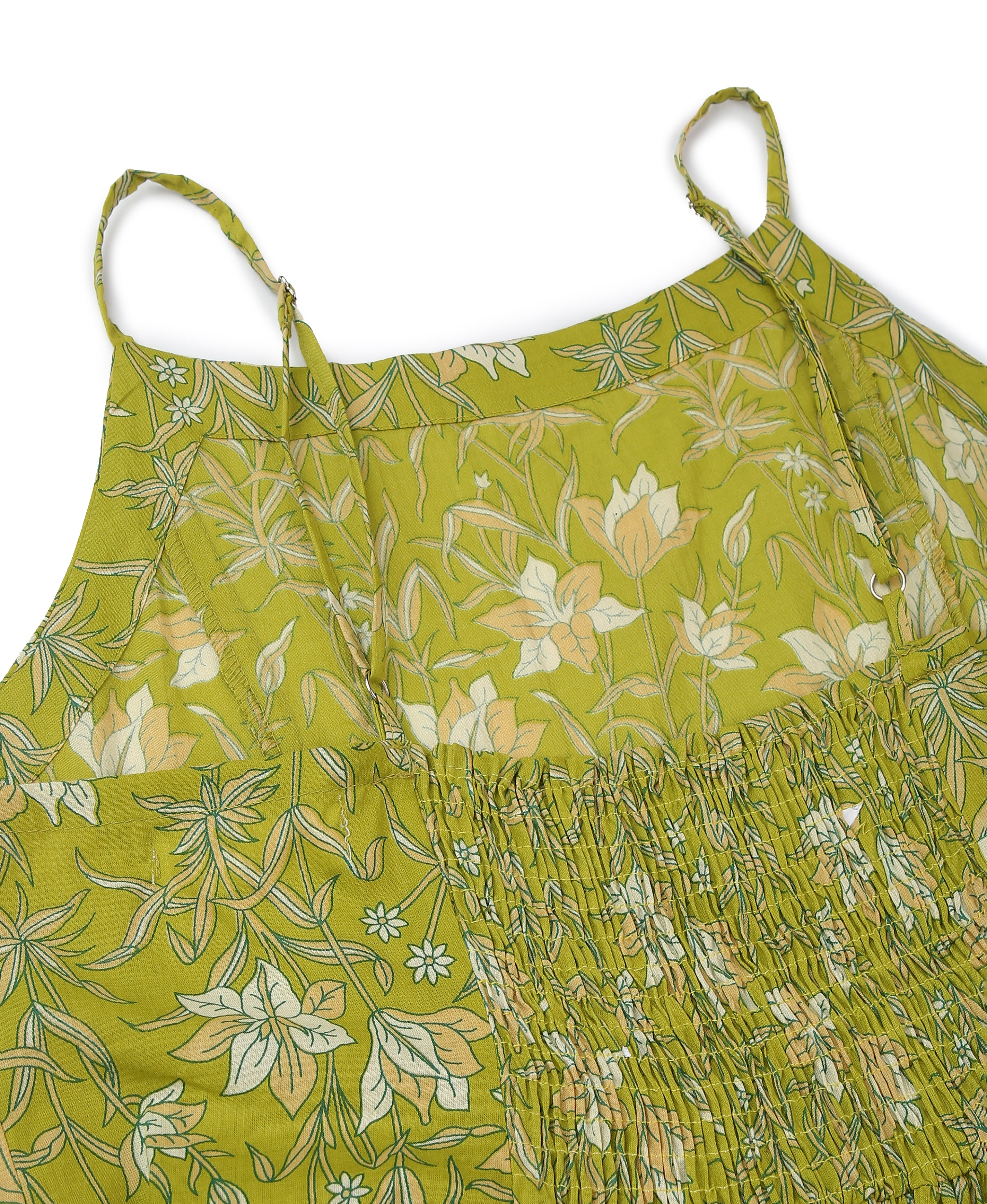 Emerald Cotton Spaghetti Dress