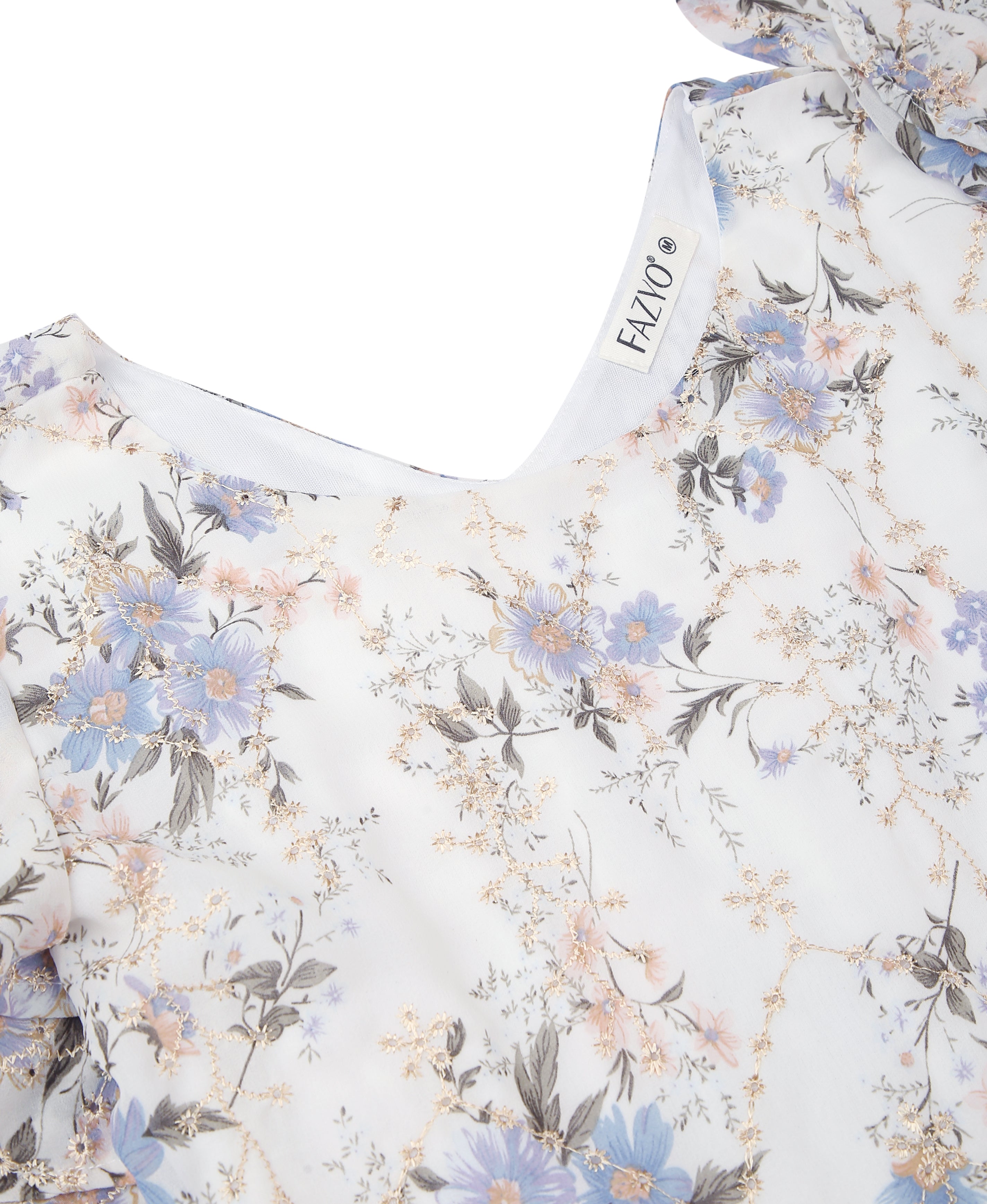 Snow Petal Georgette Dress